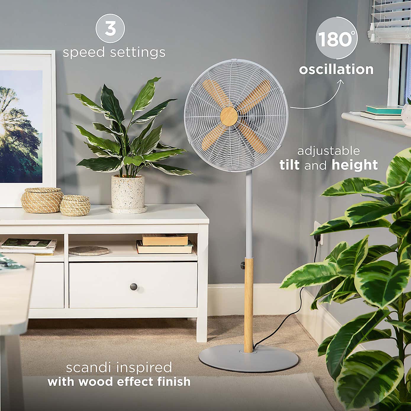 Russell Hobbs Scandi Style 16 Inch Pedestal Fan