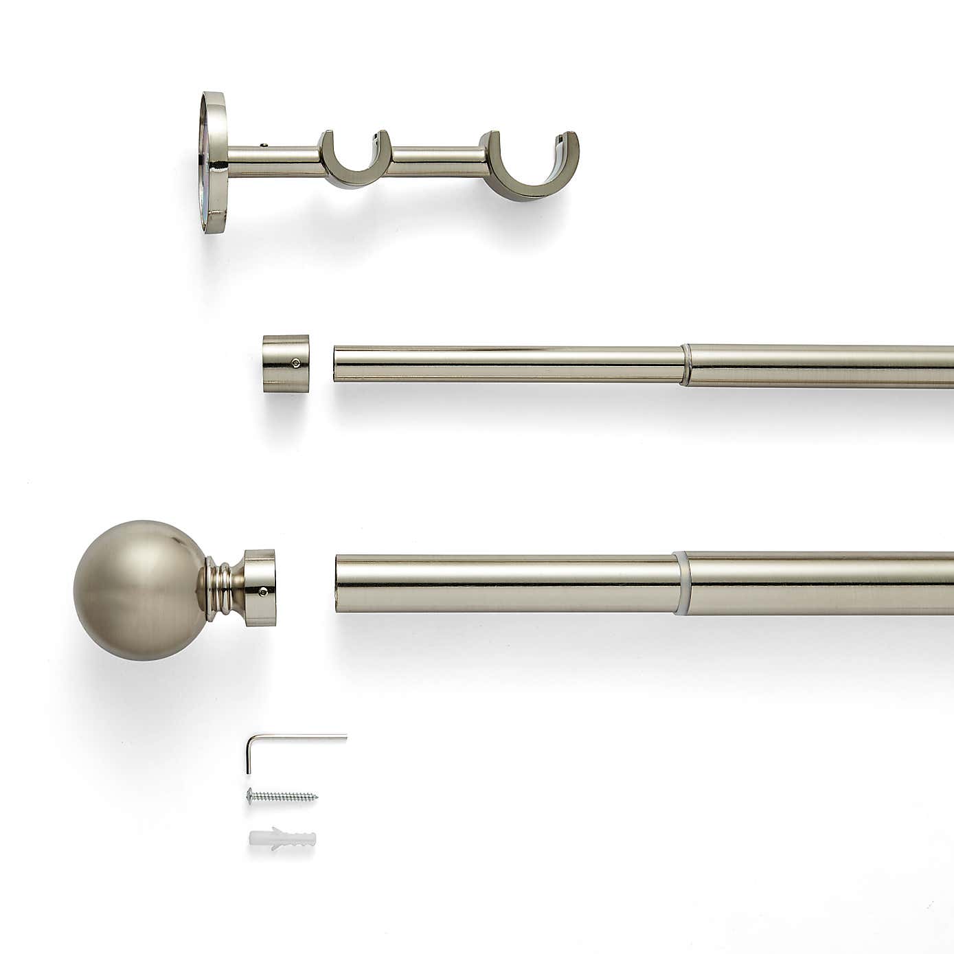 Ashton Double Layer Extendable Metal Curtain Pole