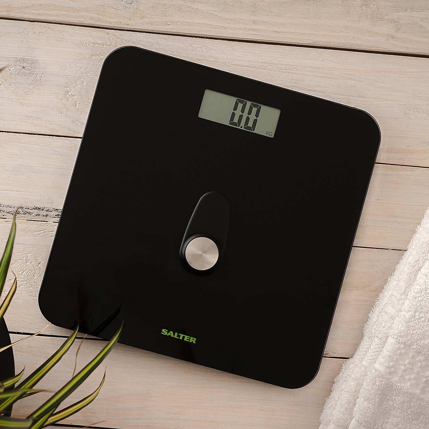 Salter Black Eco Power Bathroom Scale