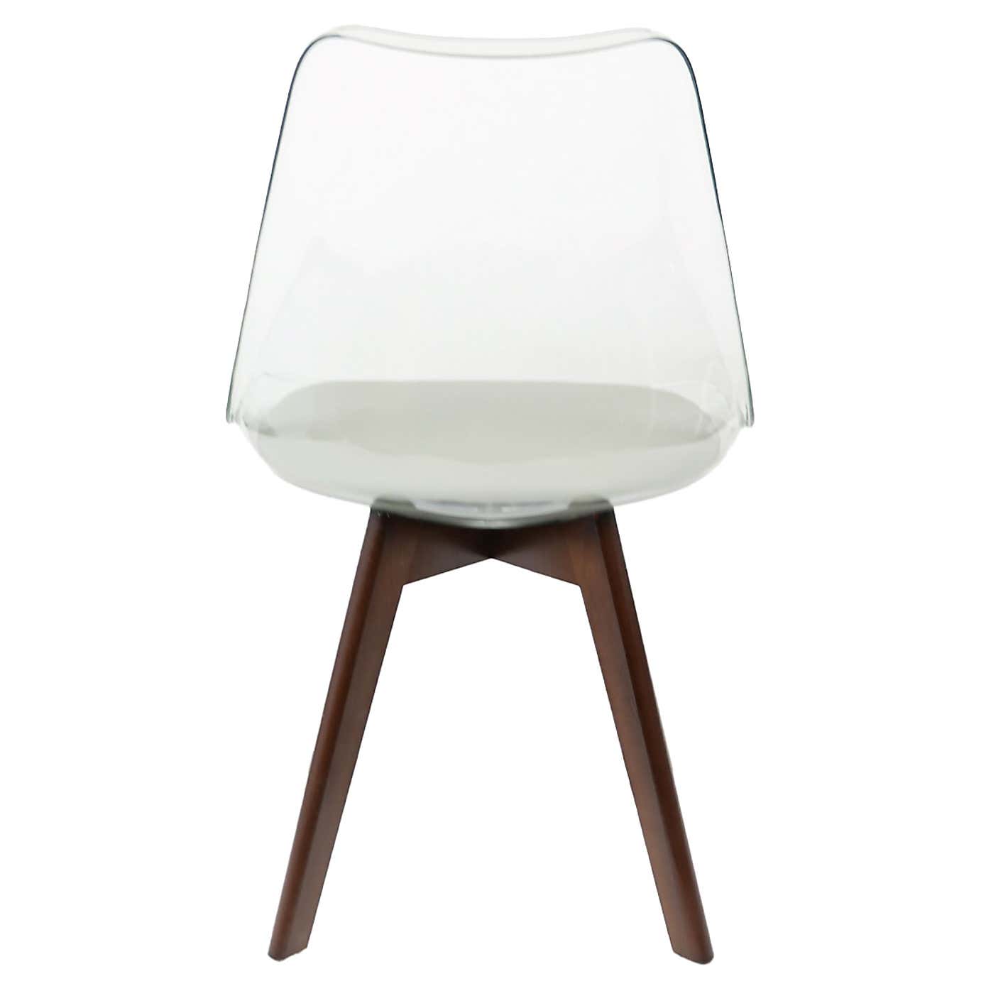 Fusion Living Soho Clear Plastic Dining Chair with Squared Legs