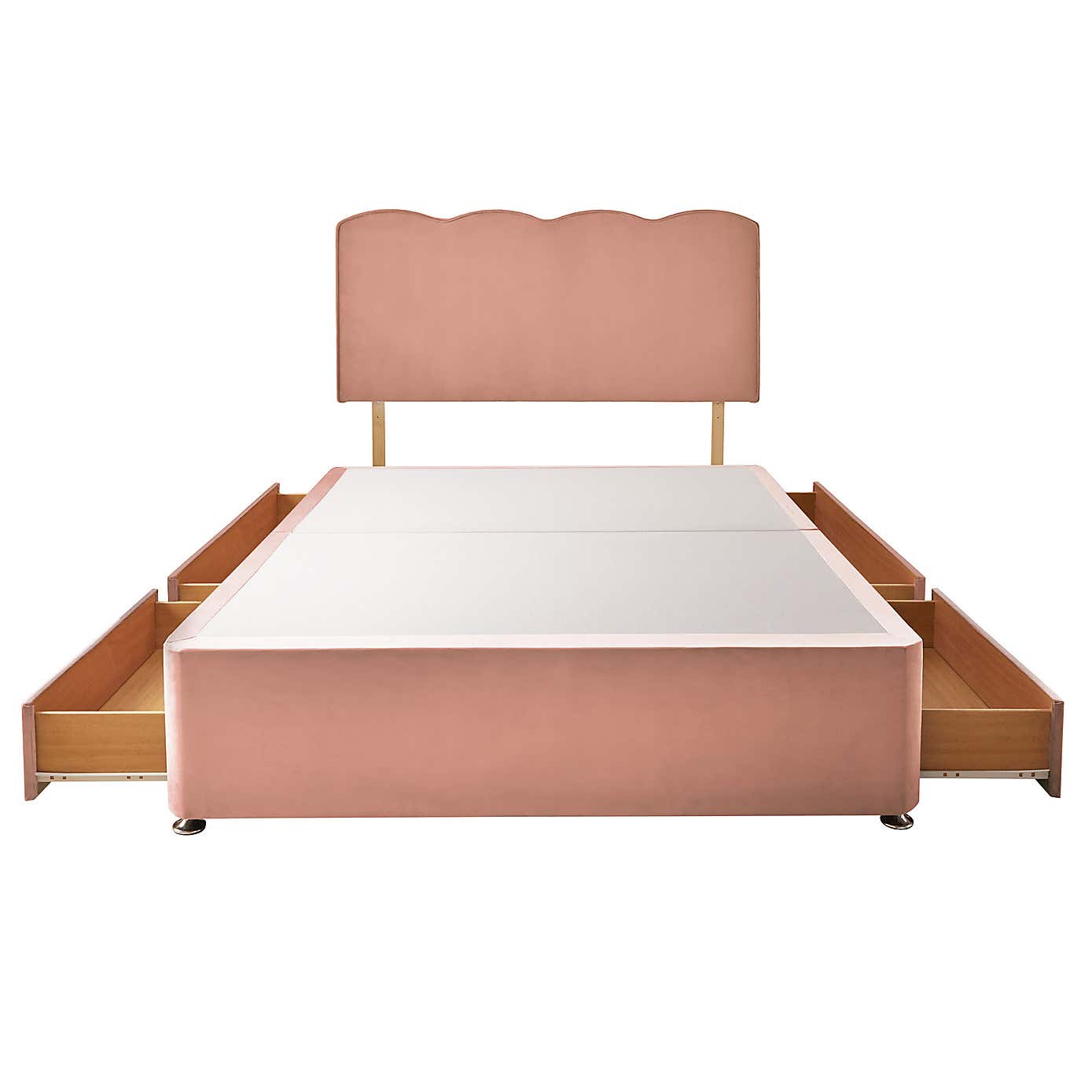 Silentnight 2 Drawer Divan Bed With Velvet Wave Headboard