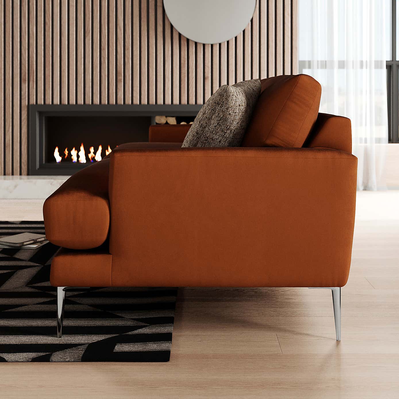 Lawson Matte Plush Velvet 4 Seater Sofa