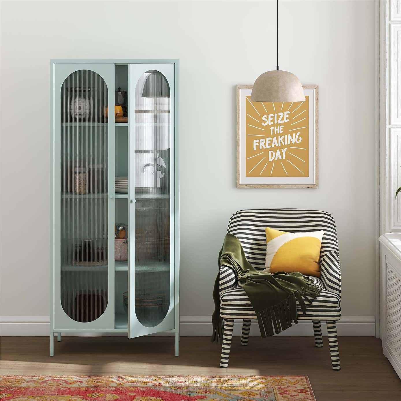 Luna Tall Fluted Sideboard, Glass