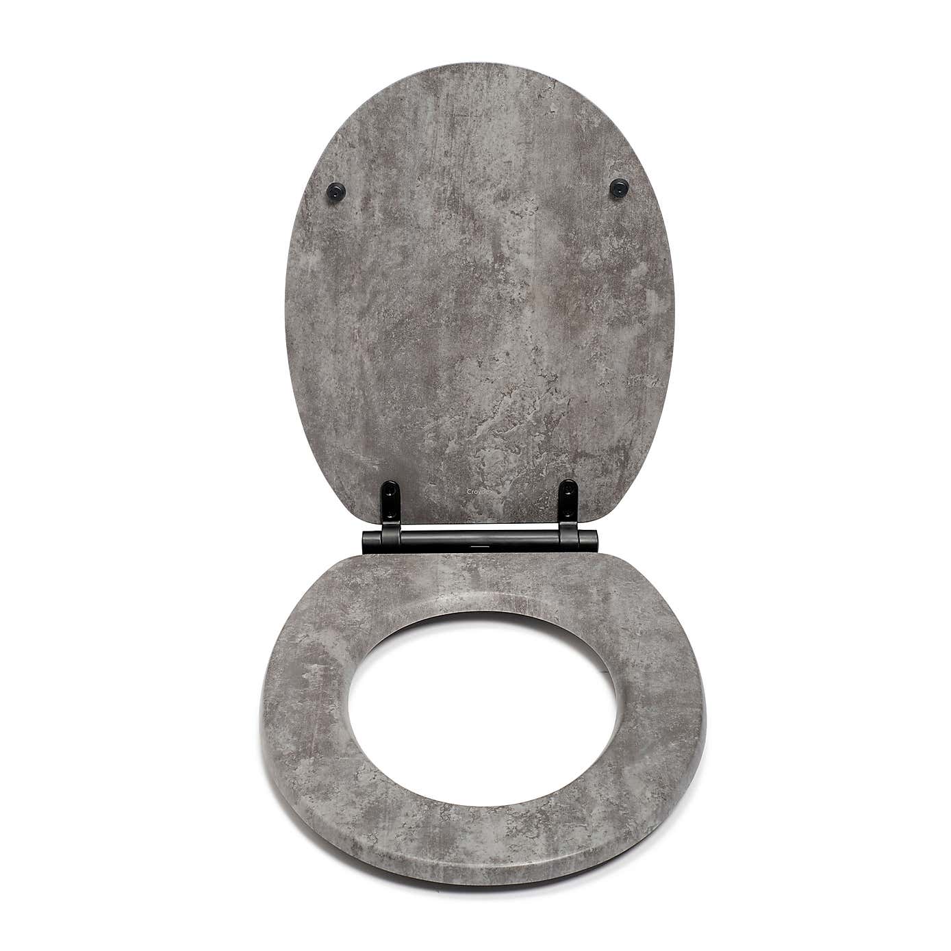 Croydex Kirkstone Grey Flexi Fix Oval Toilet Seat