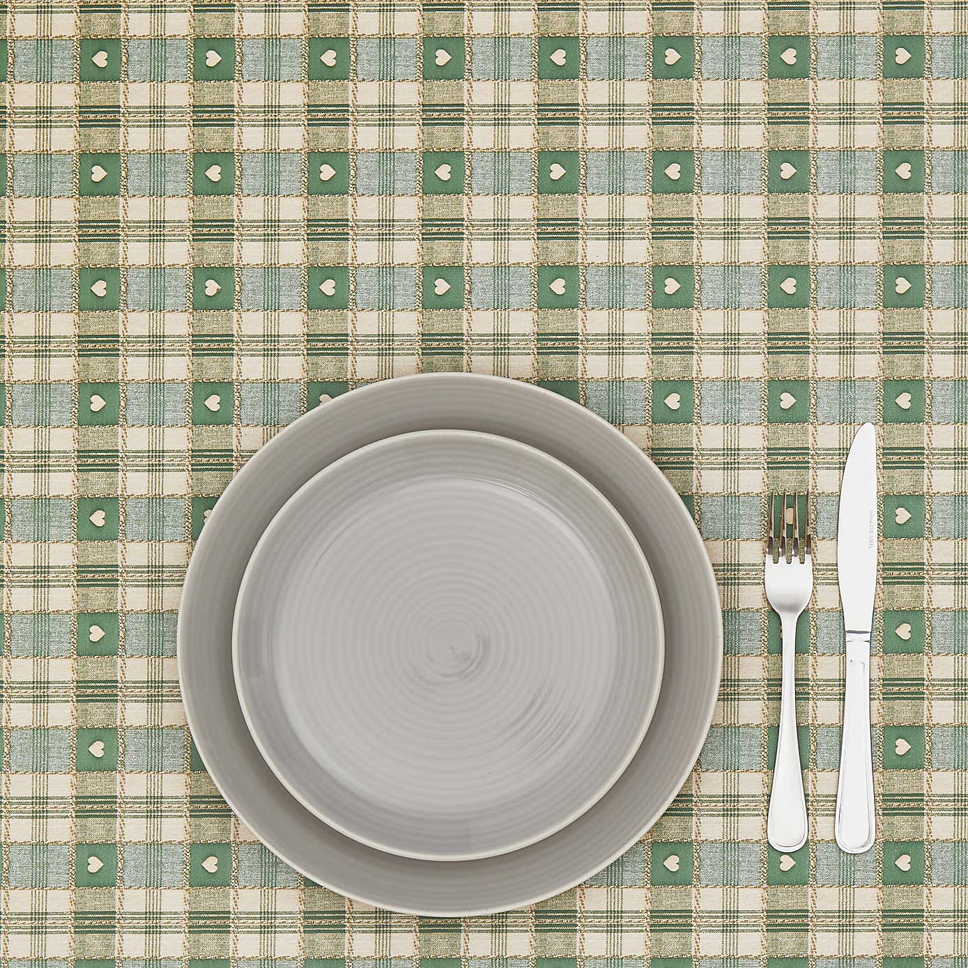 Green Hearts PVC Fabric