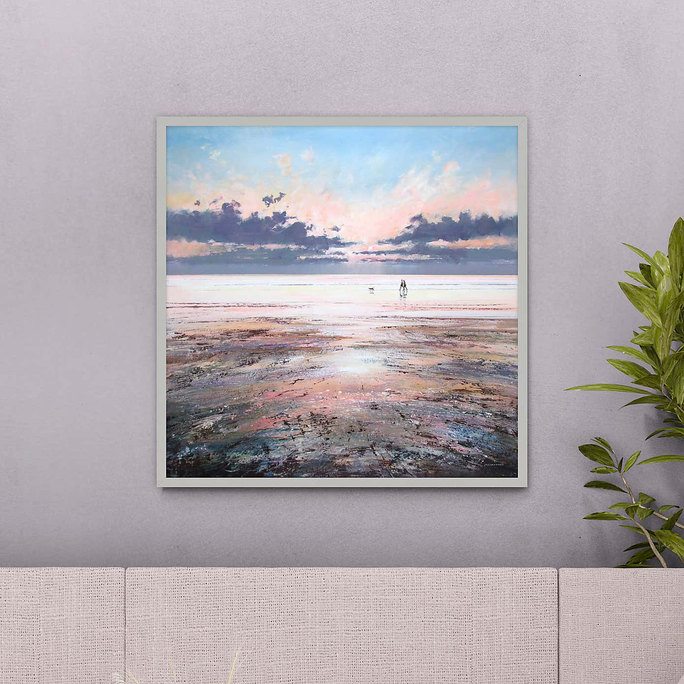 Figures At Dusk Framed Print