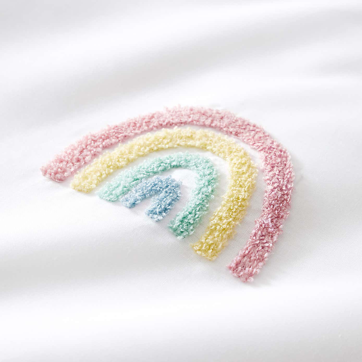 Tufted Rainbow Single Duvet Cover and Pillowcase Set