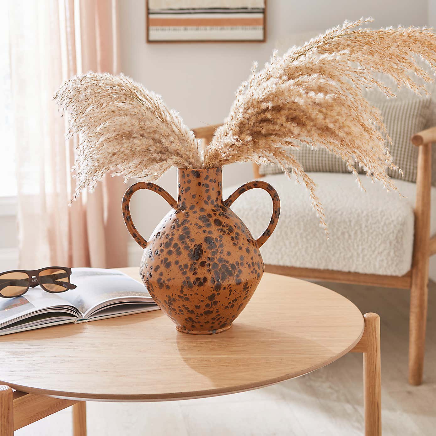 Reactive Glaze Vase with Handles