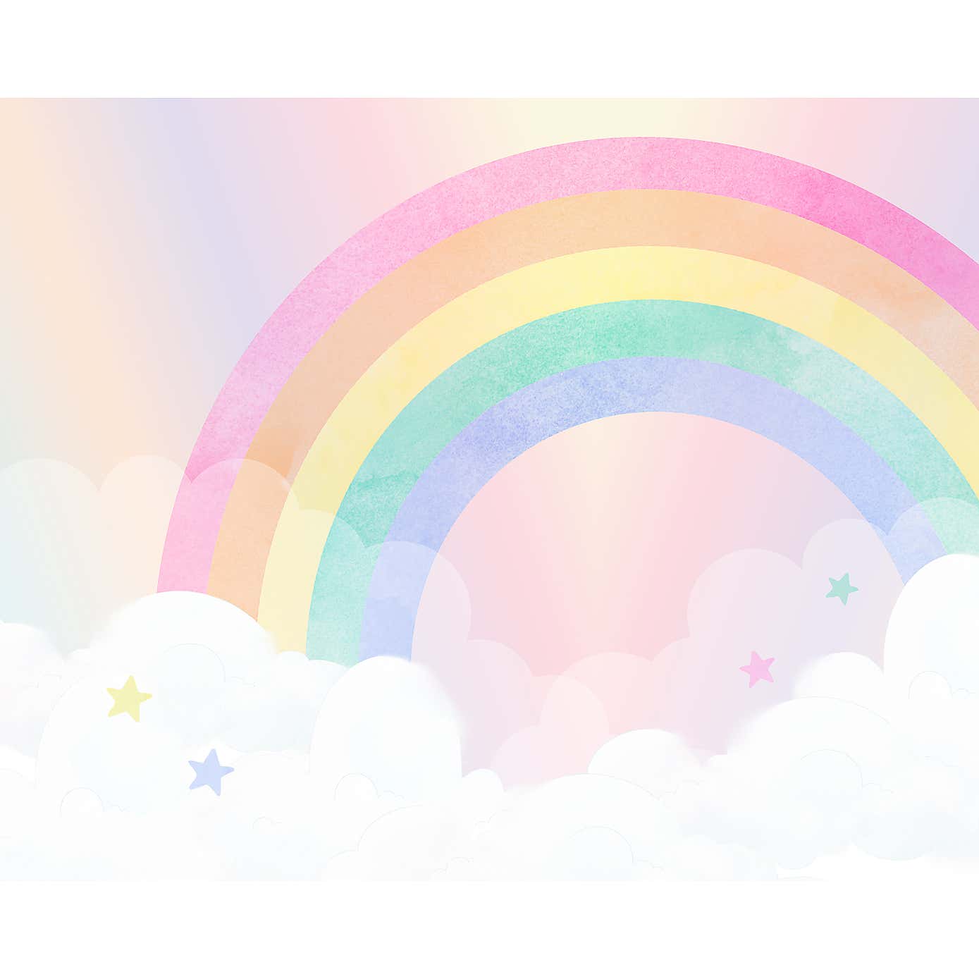 Watercolour Rainbow Wall Mural