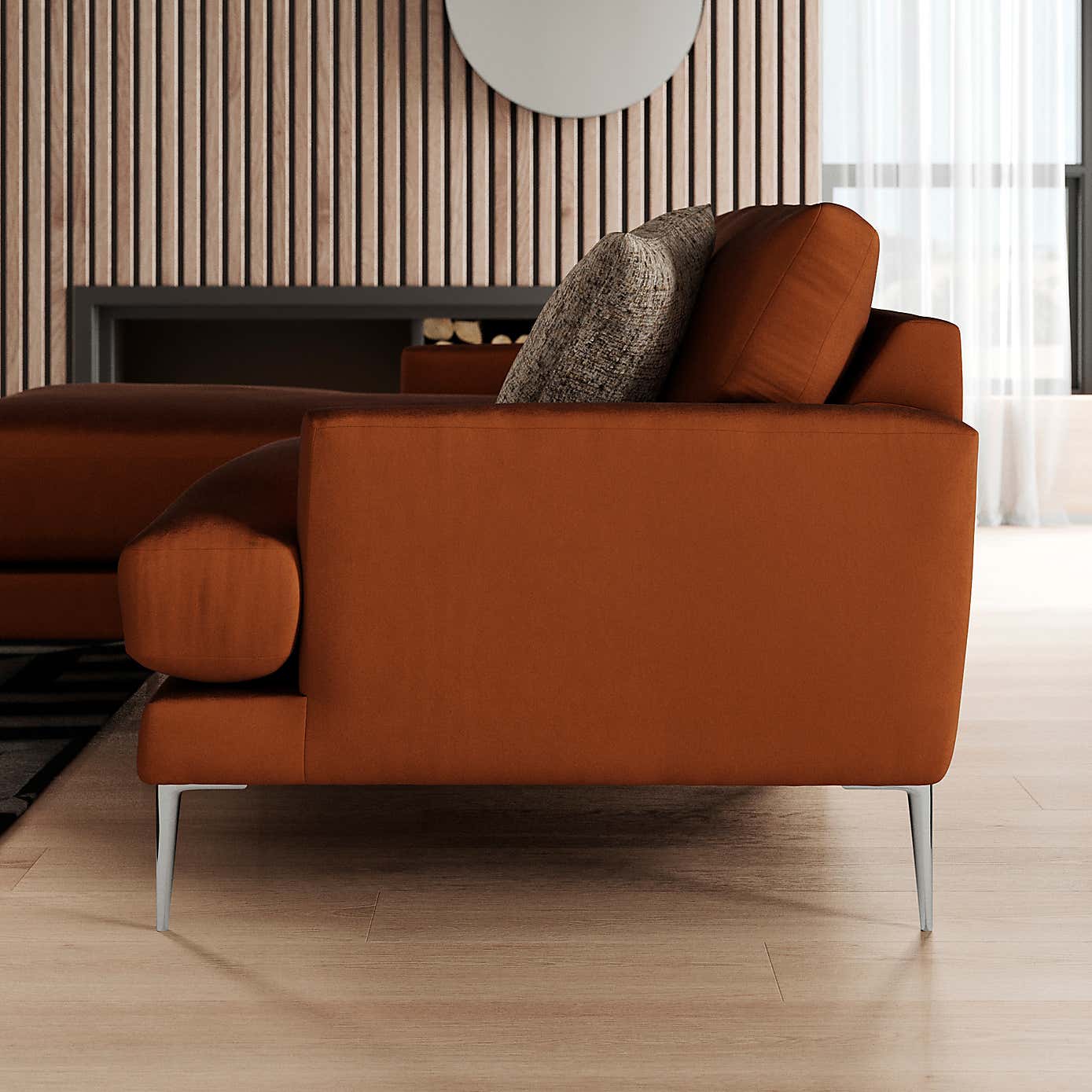 Lawson Matte Plush Velvet Corner Chaise Sofa