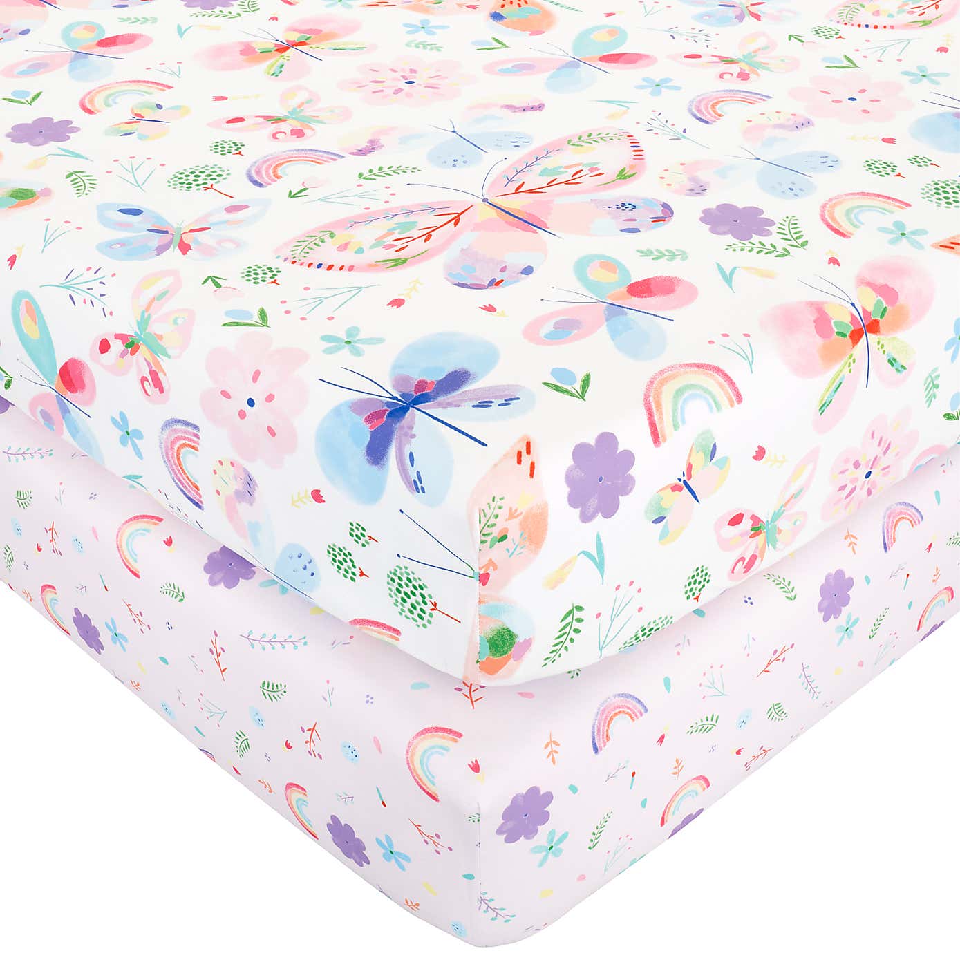 Painted Butterfly Set of 2 Fitted Sheets