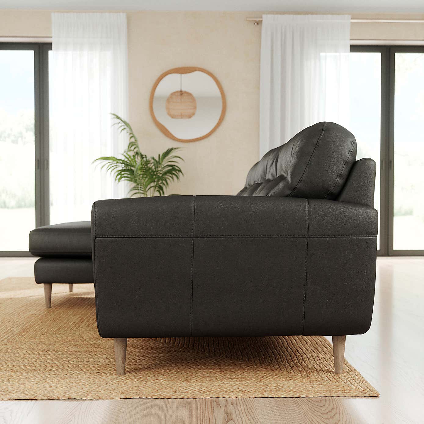 Sven Vintage Leather Large Corner Chaise Sofa
