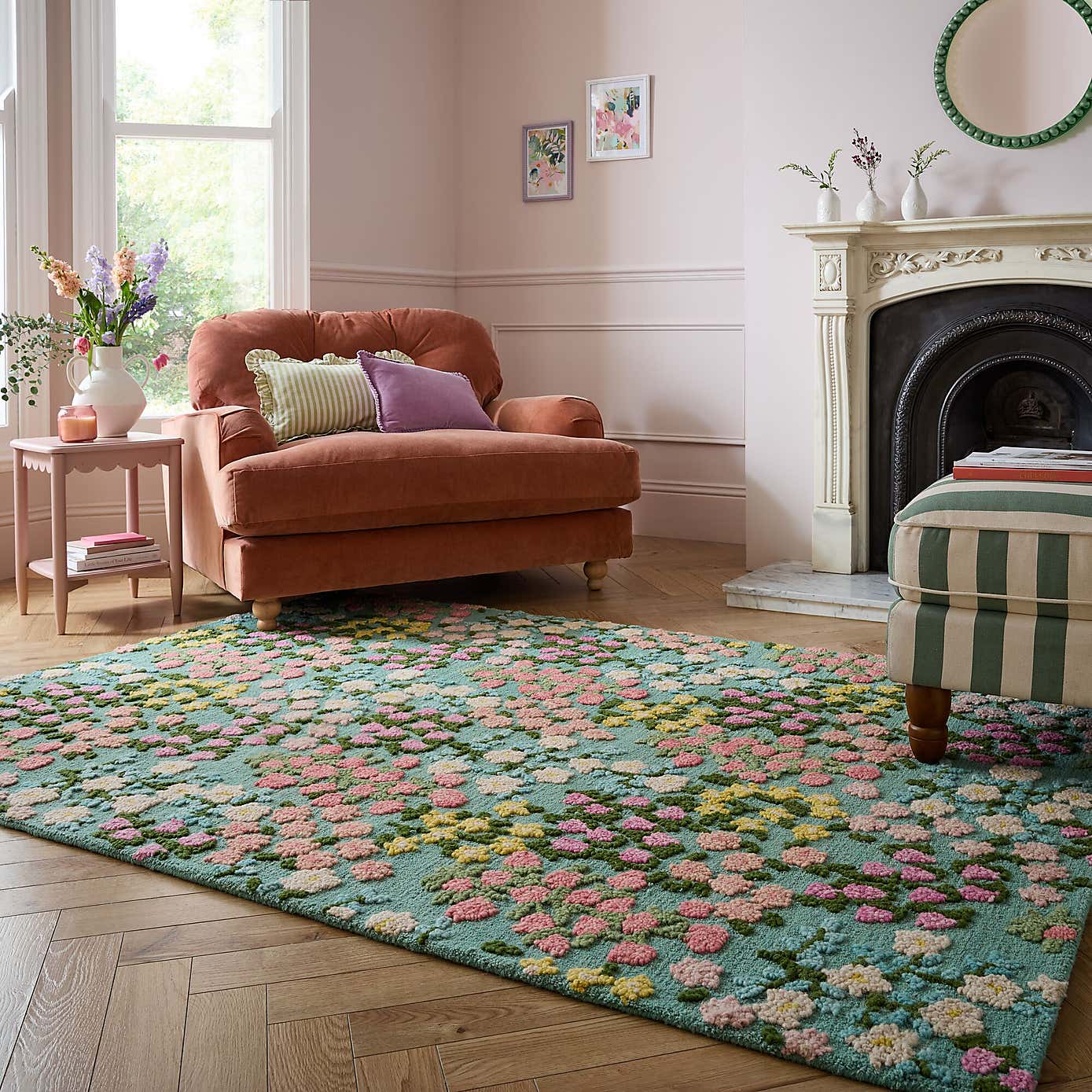 Country Garden Floral Wool Rug