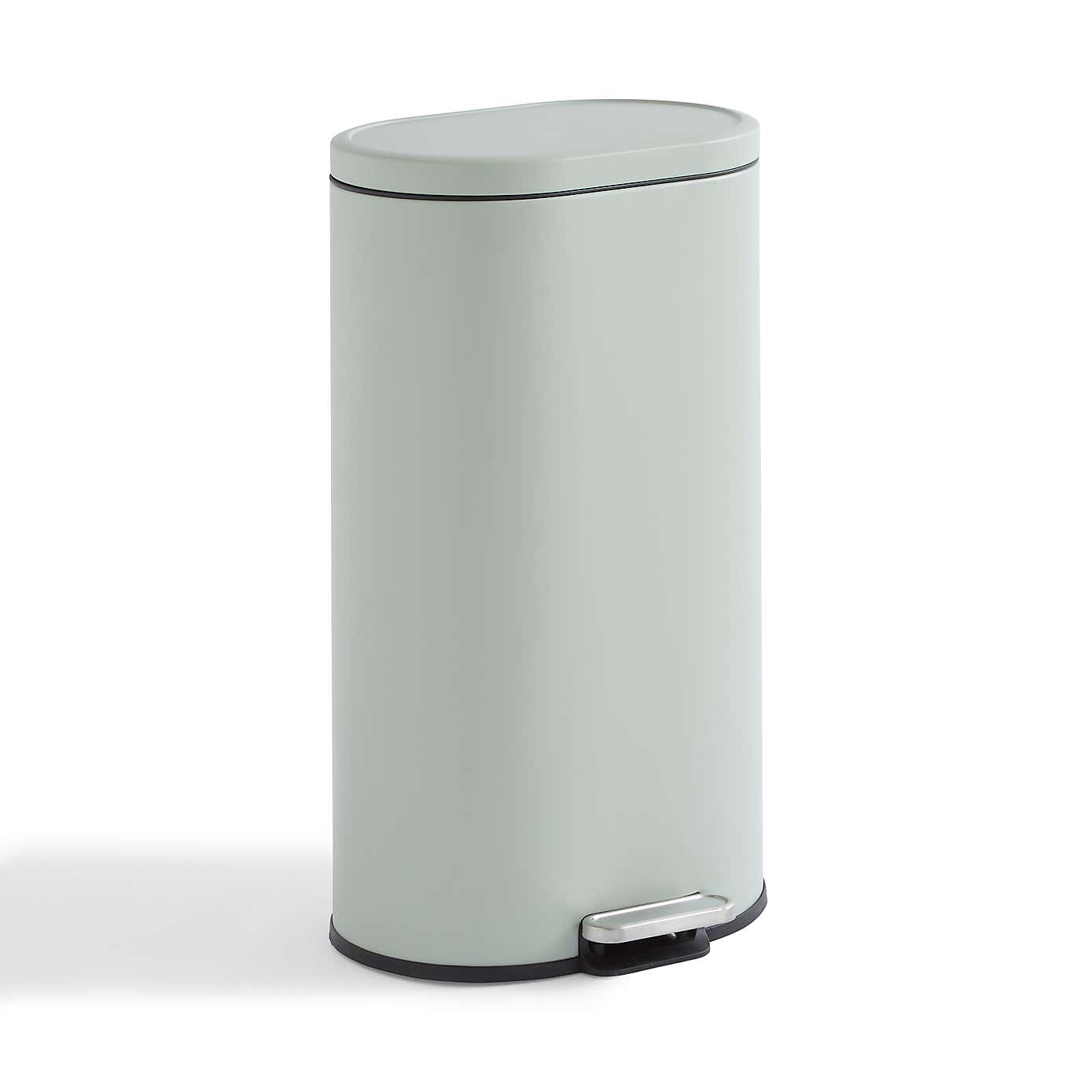 Oval 30 Litre Stainless Steel Pedal Bin