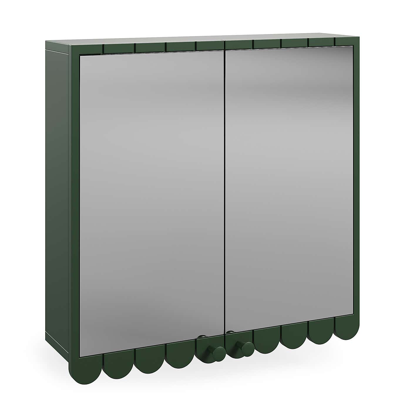 Scallop Mirror Wall Cabinet