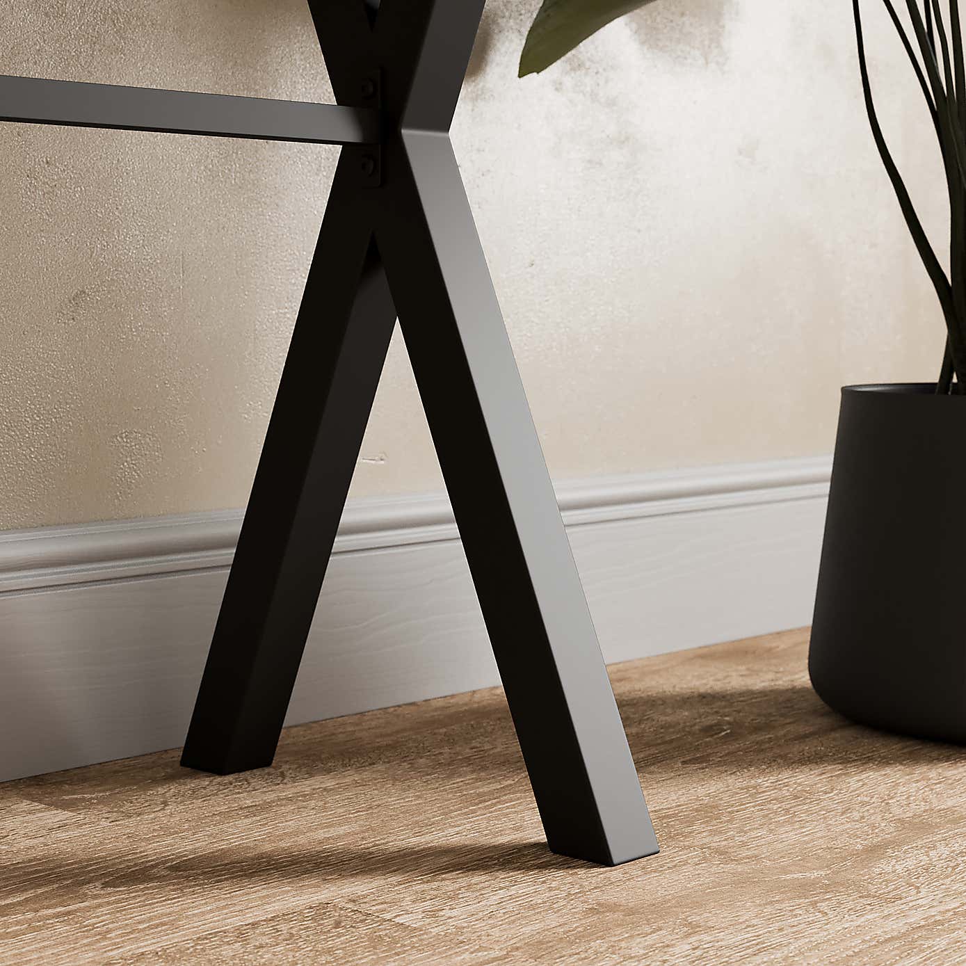 Ezra Console Table, Rustic Wood Effect