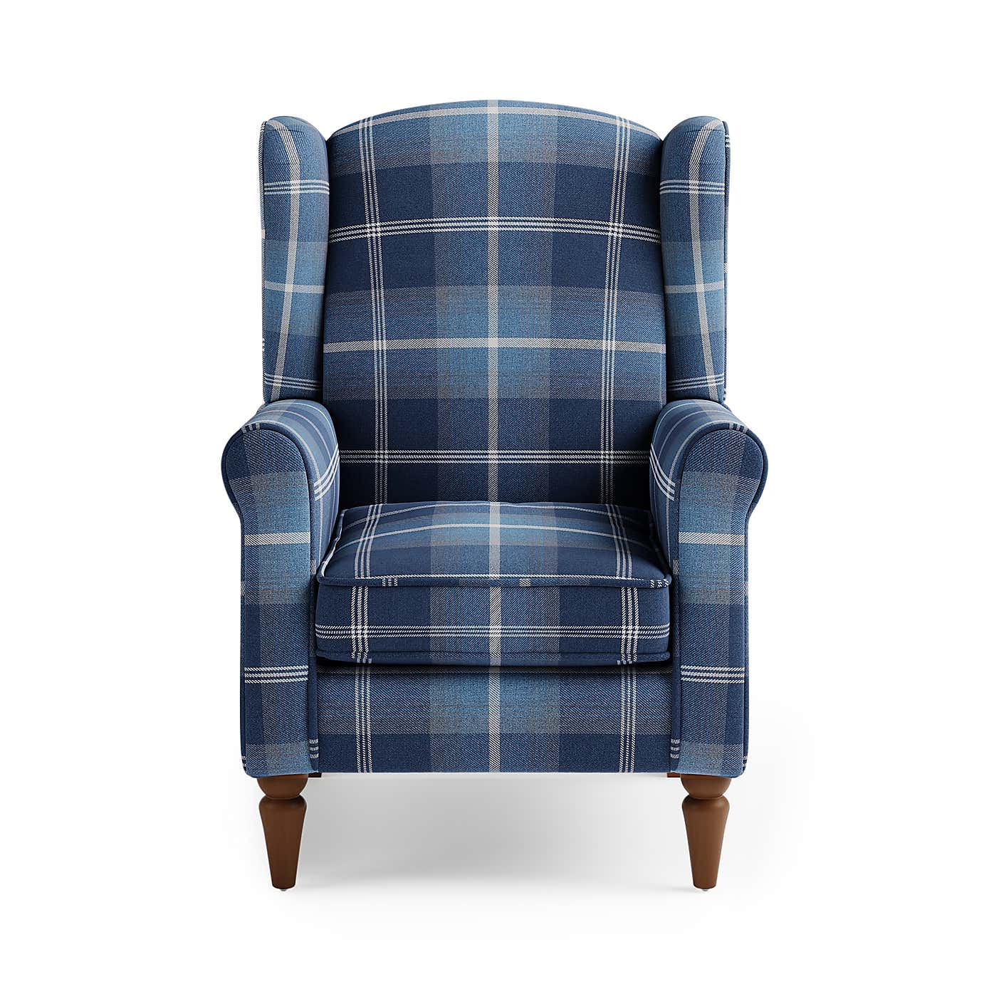 Oswald Check Wingback Armchair