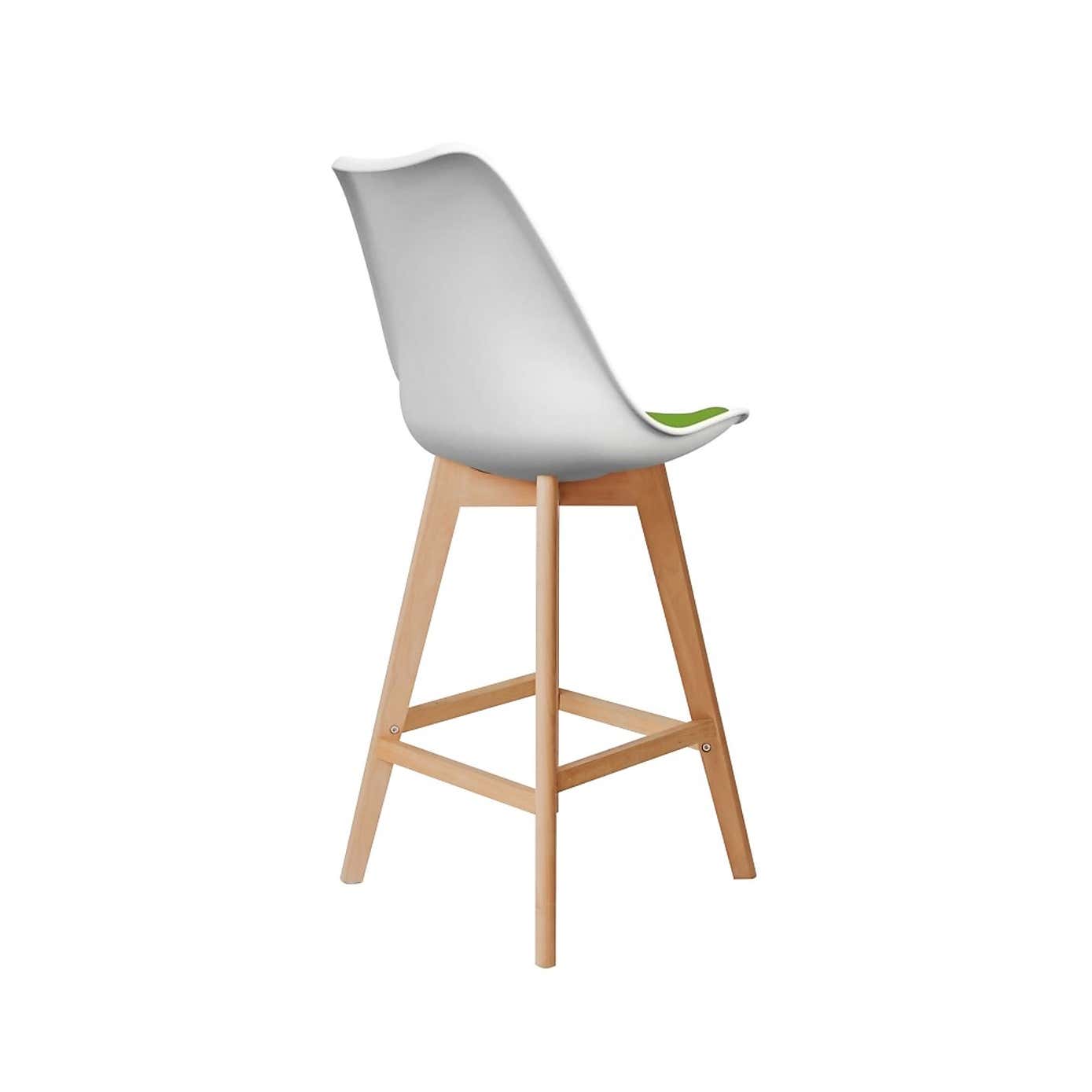 Fusion Living Soho White Plastic Bar Stool