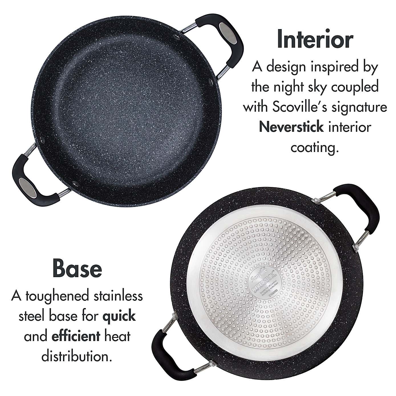Scoville Neverstick Non-stick Aluminium Shallow Casserole Pan, 28cm