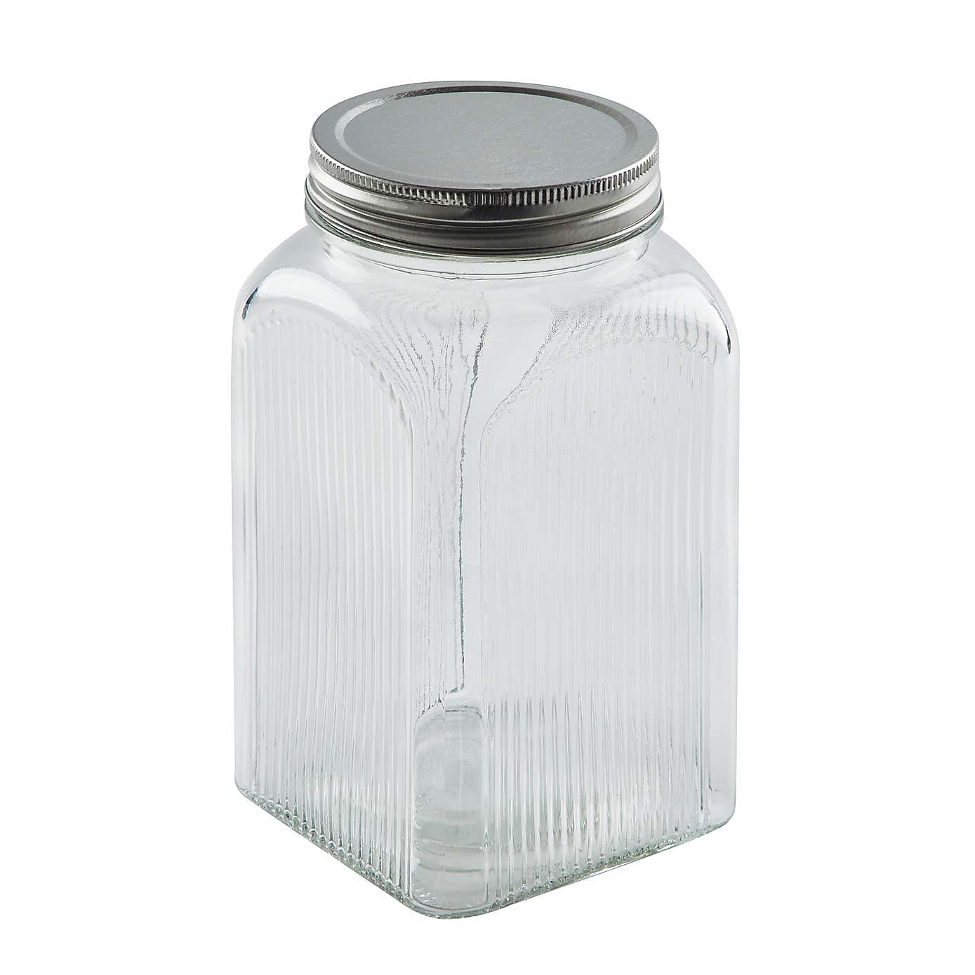 Dunelm Glass Ribbed Kitchen Canister