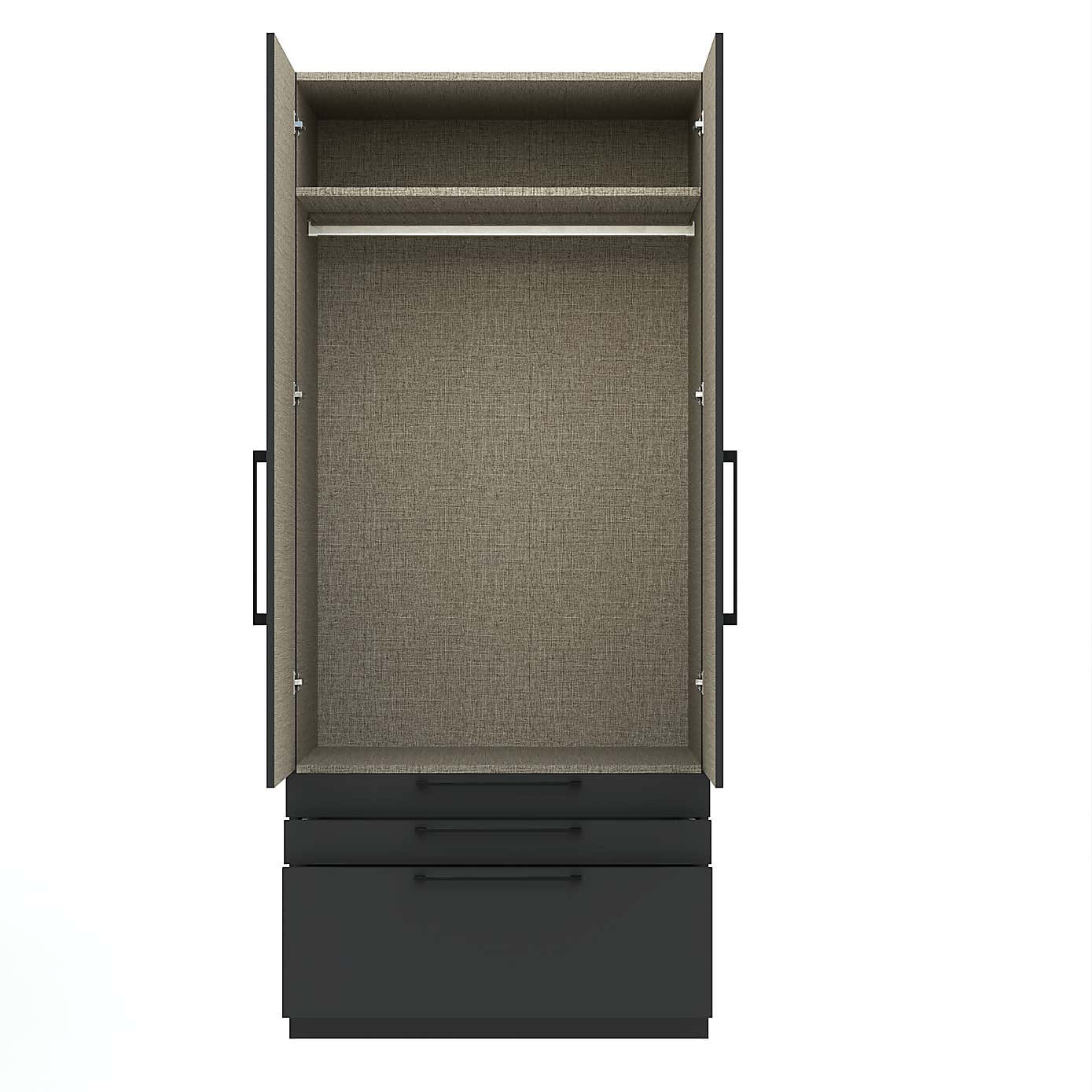 Foster Double 3 Drawer Wardrobe