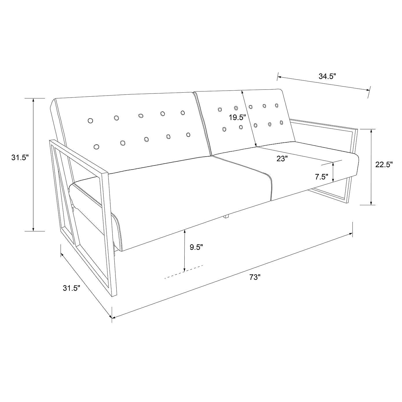 Cosmo Lexington Velvet Futon