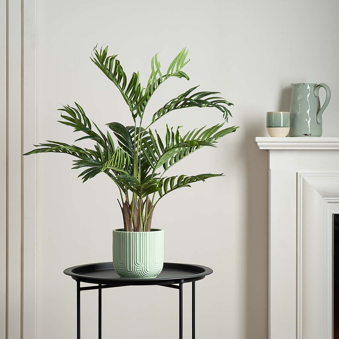 Artificial Real Touch Areca Palm Tree in Black Plant Pot