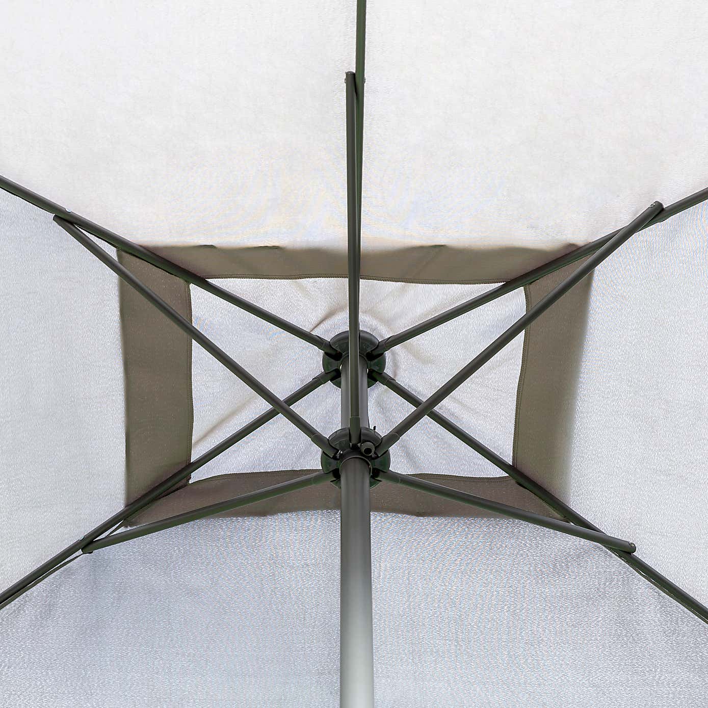 3m Grey Rectangular Crank Parasol