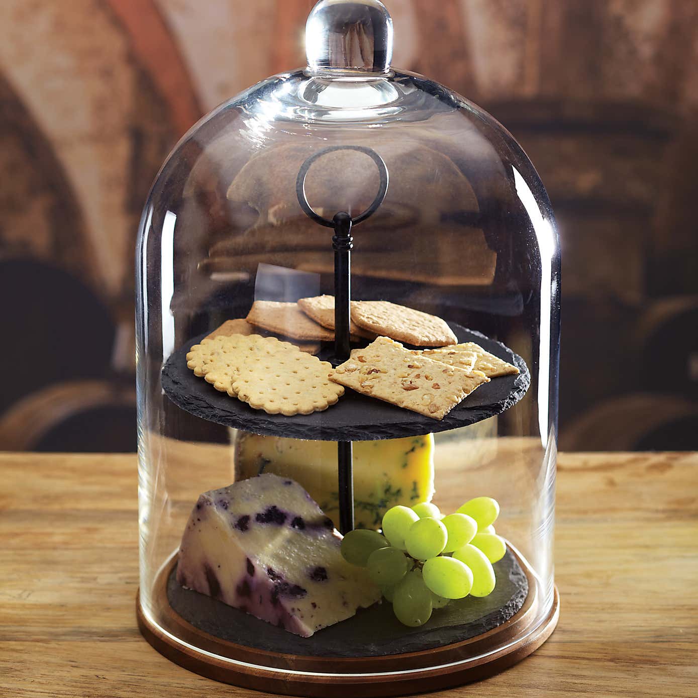 Artesà Two Tier Slate Domed Serving Set