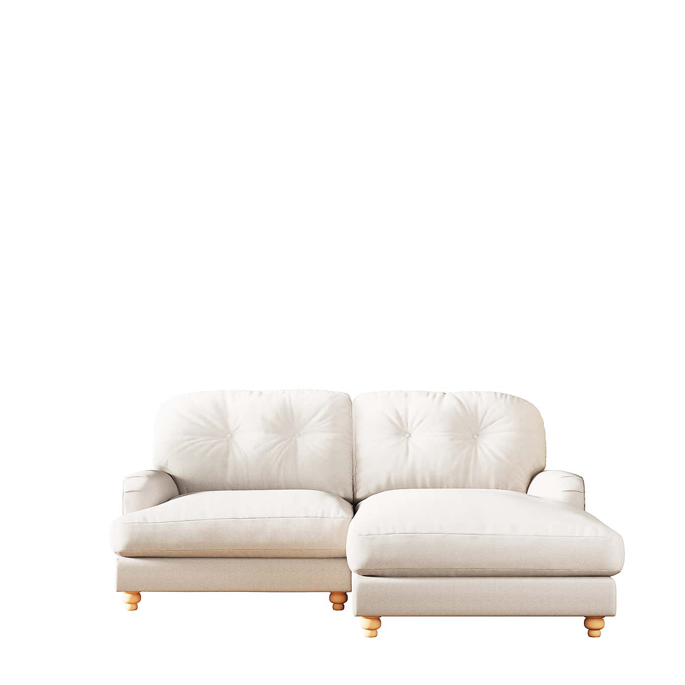 Martha Slub Faux Linen Corner Chaise Sofa