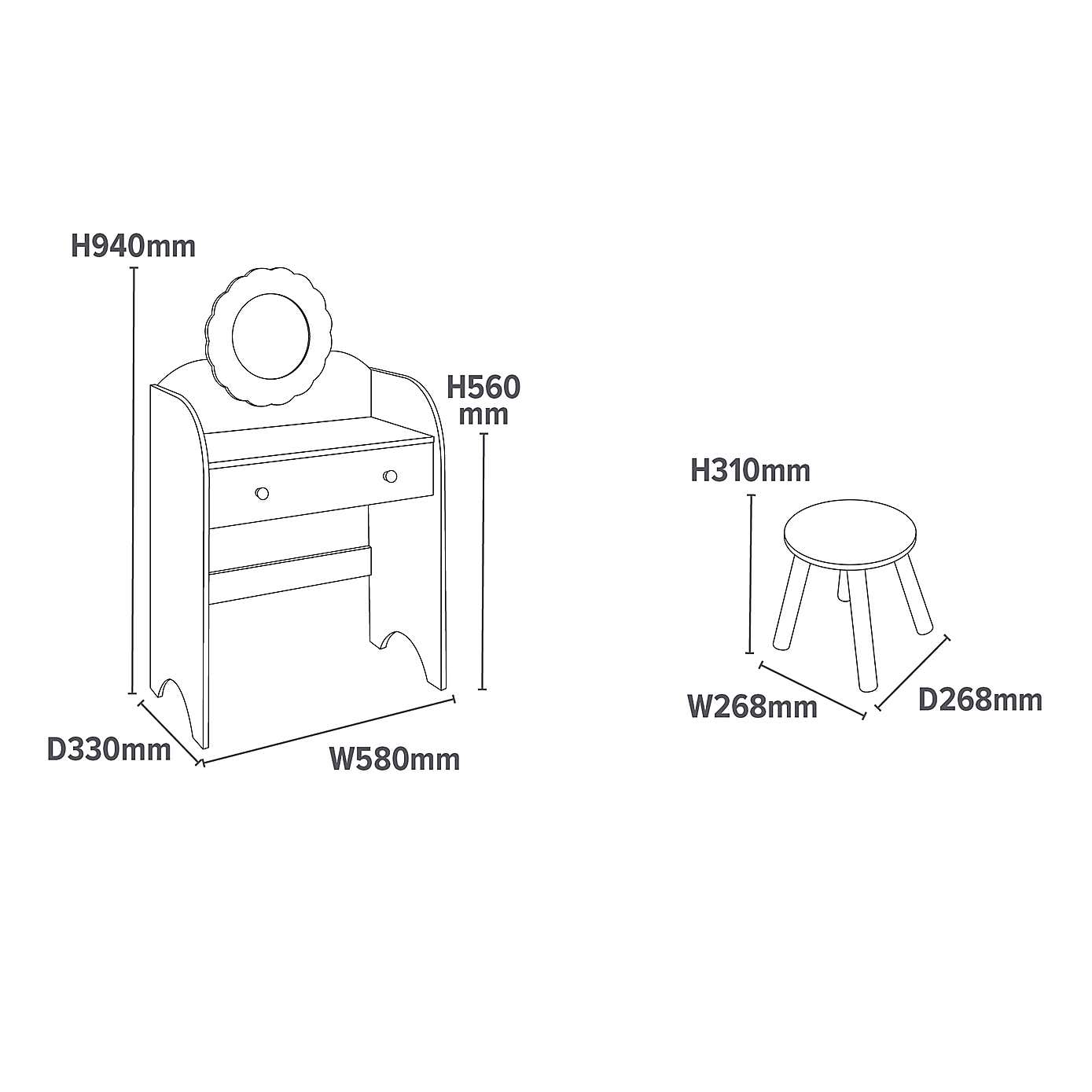 Liberty House Dressing Table And Stool Set