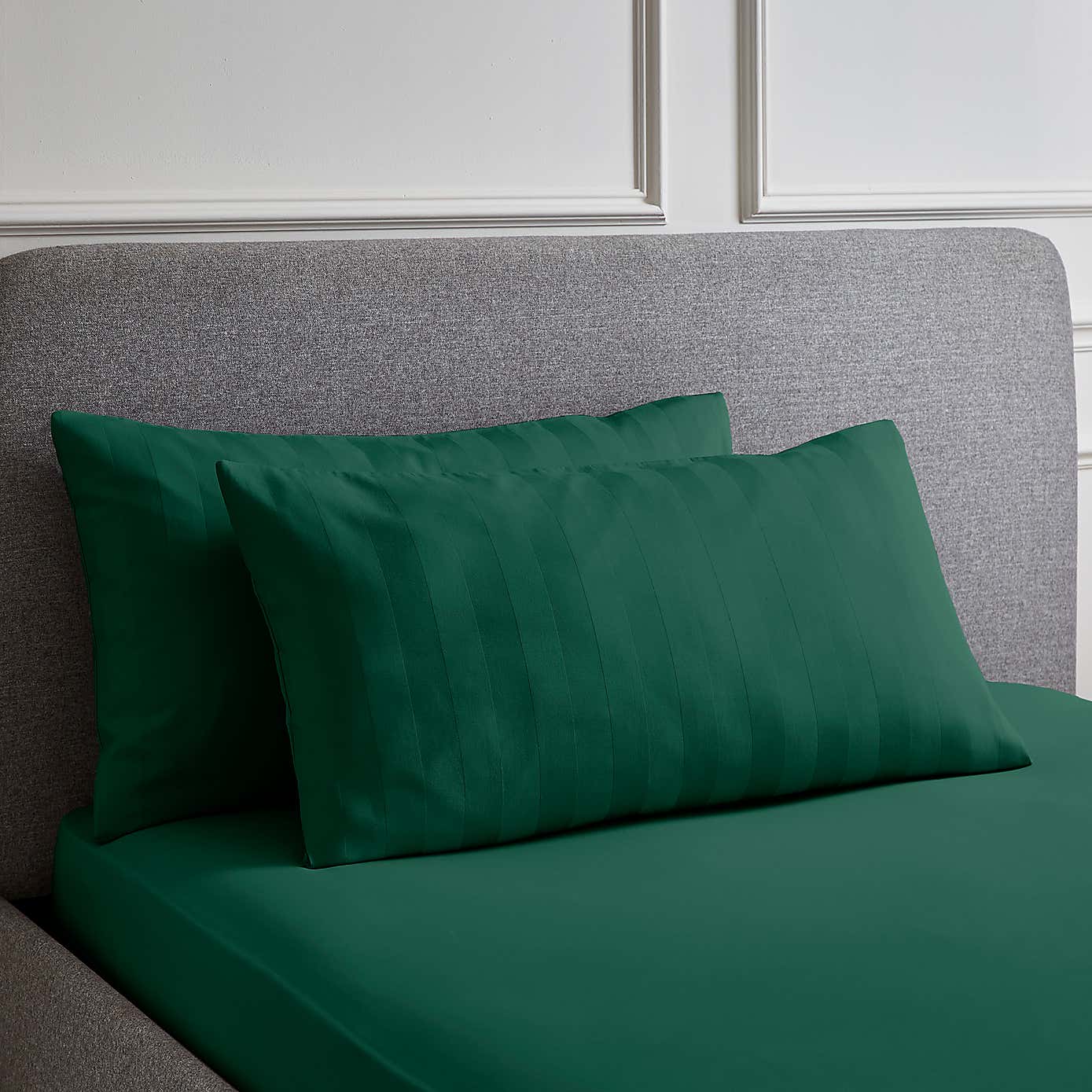 Hotel 230 Thread Count Sateen Stripe Large Standard Pillowcase Pair