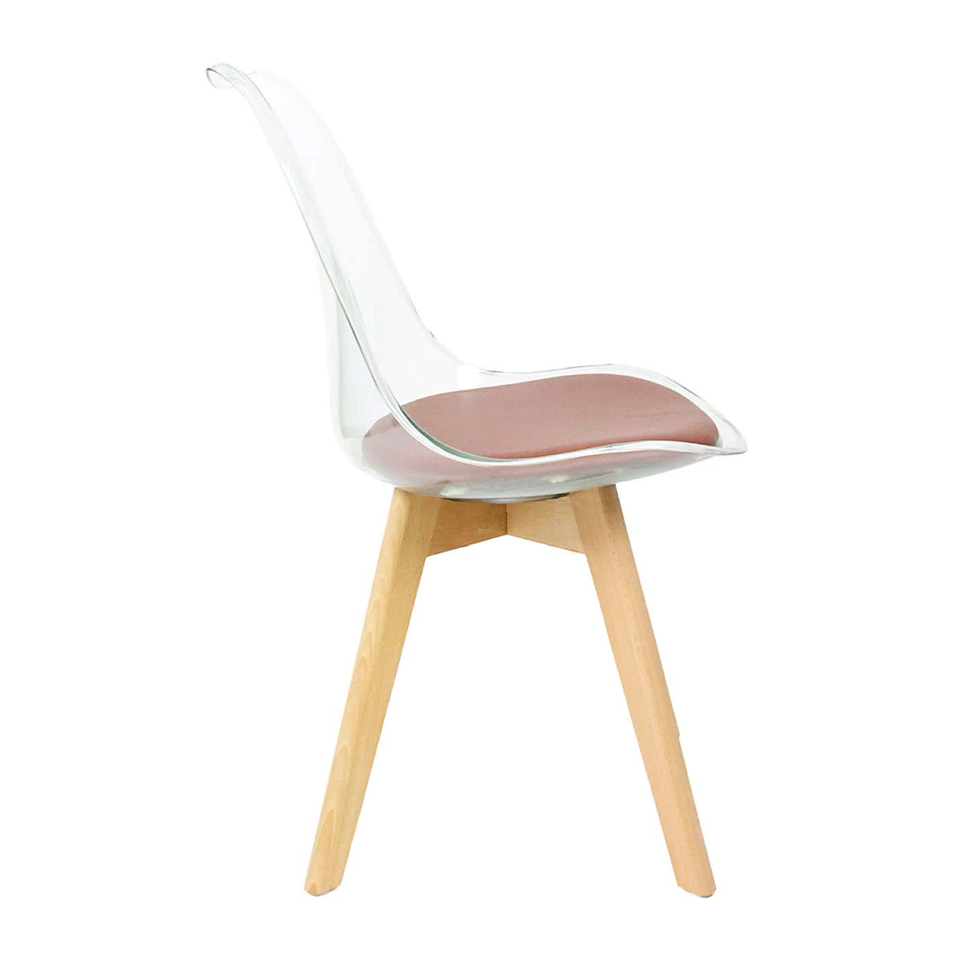 Fusion Living Soho Clear Plastic Dining Chair with Squared Legs