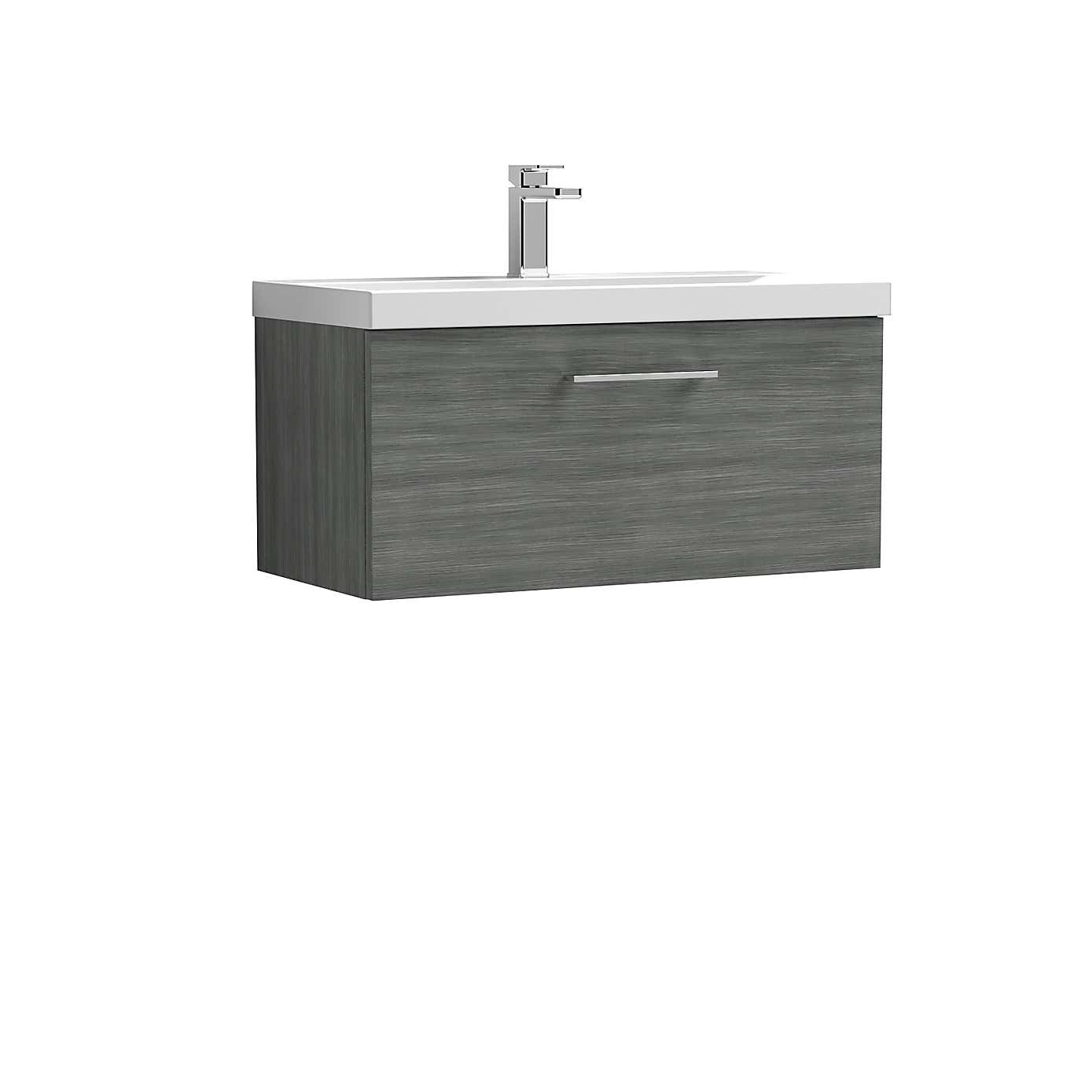 Arno Wall Mounted 1 Drawer Vanity Unit with Basin