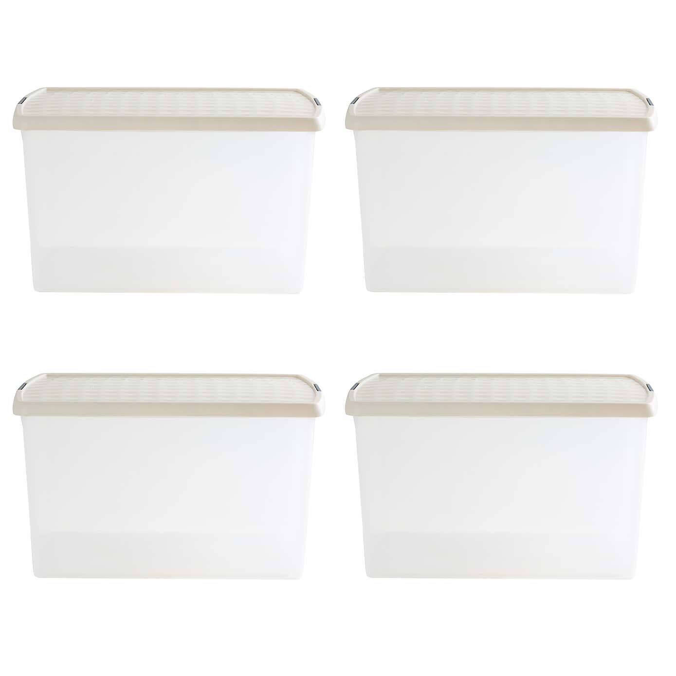 Wham Clip Pack of 4 Rectangle Storage Boxes With Lids