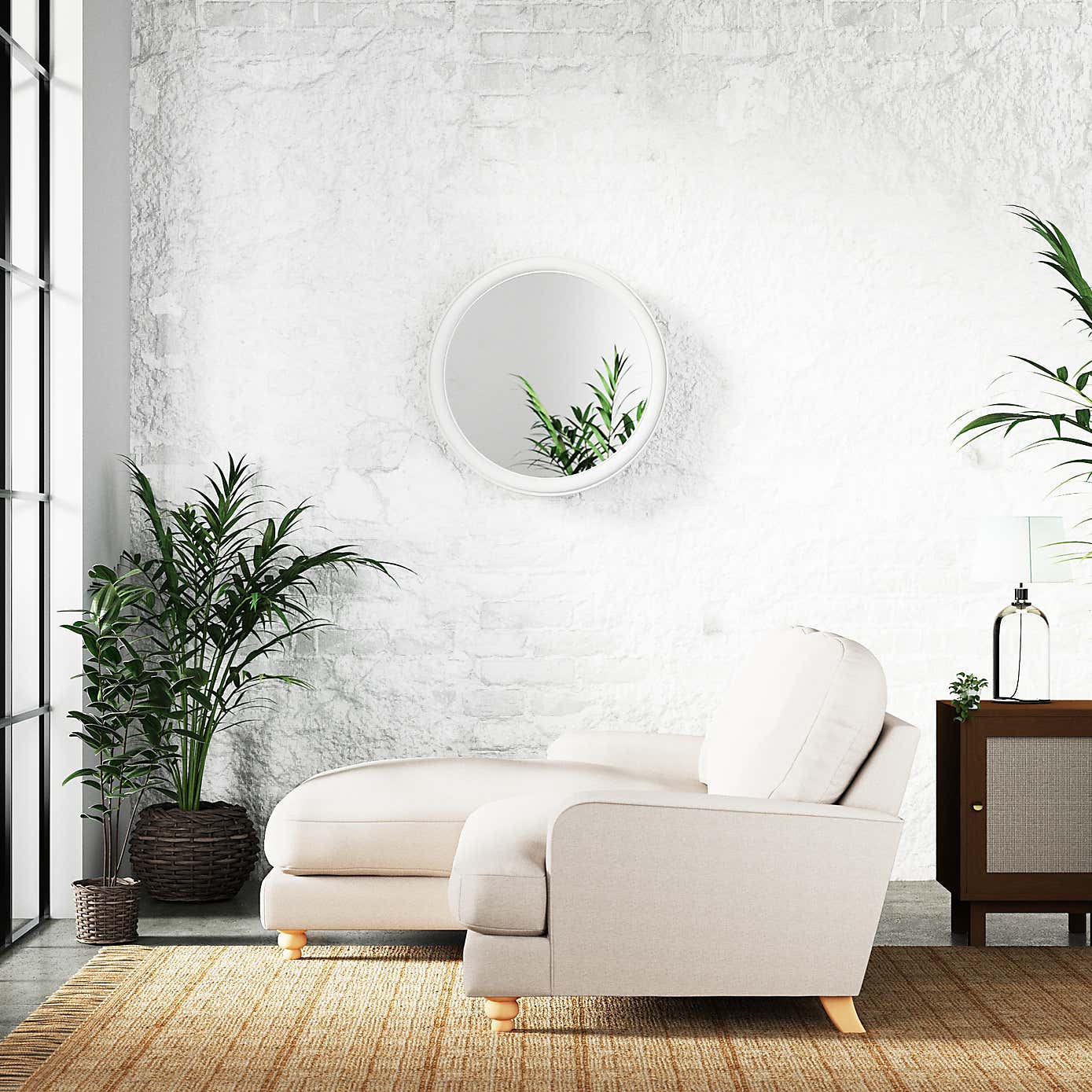 Martha Slub Faux Linen Corner Chaise Sofa