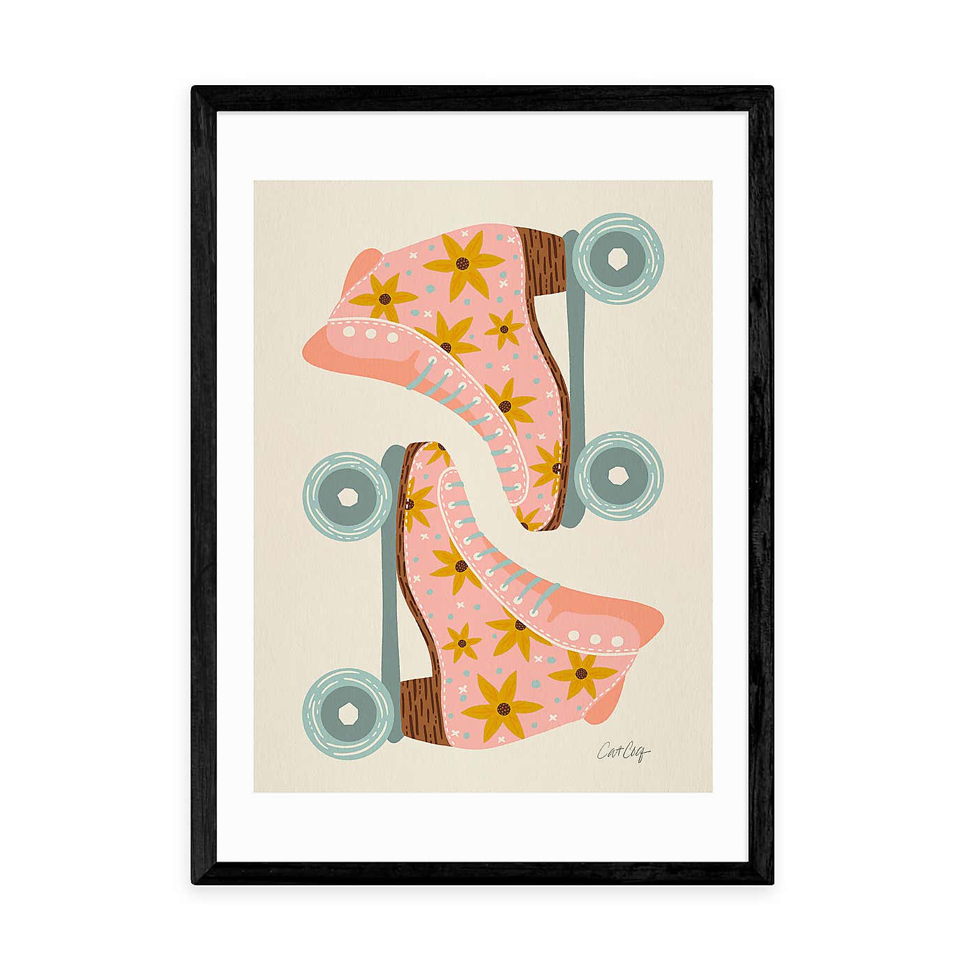 East End Prints Retro Rollerskates Print