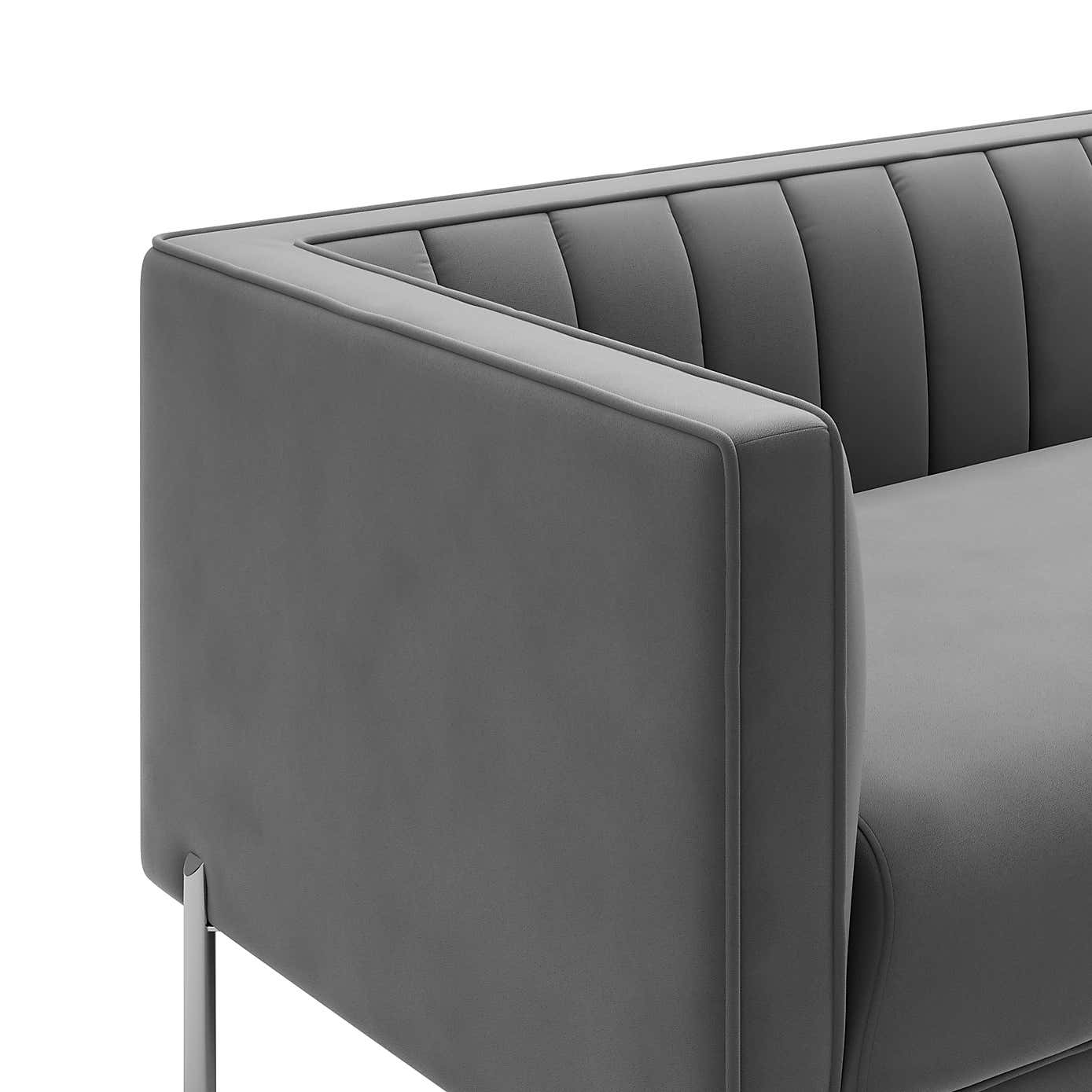 Bellamy Velvet 2 Seater Sofa - Grey