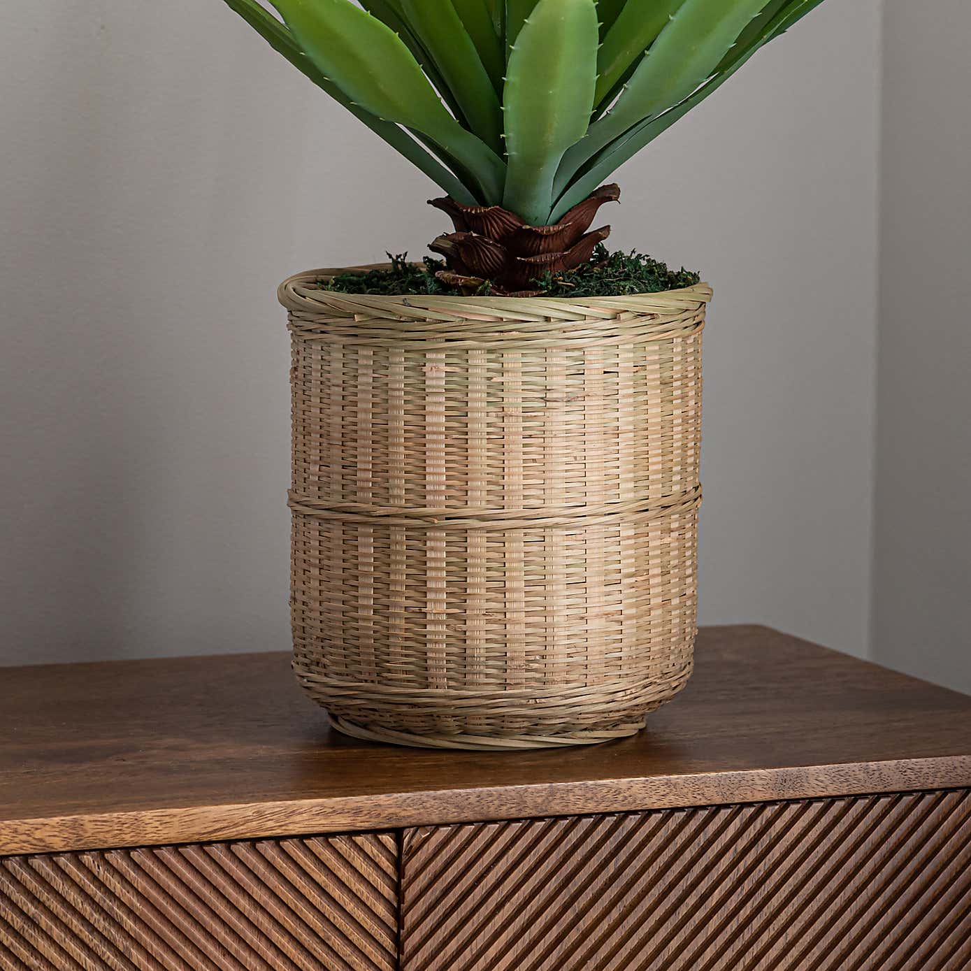 Artificial Dracaena in Bamboo Plant Pot