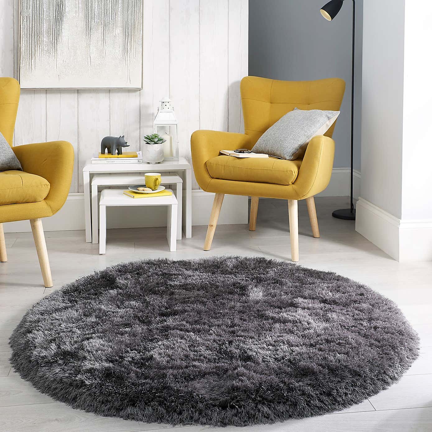 Jewel Shaggy Round Rug