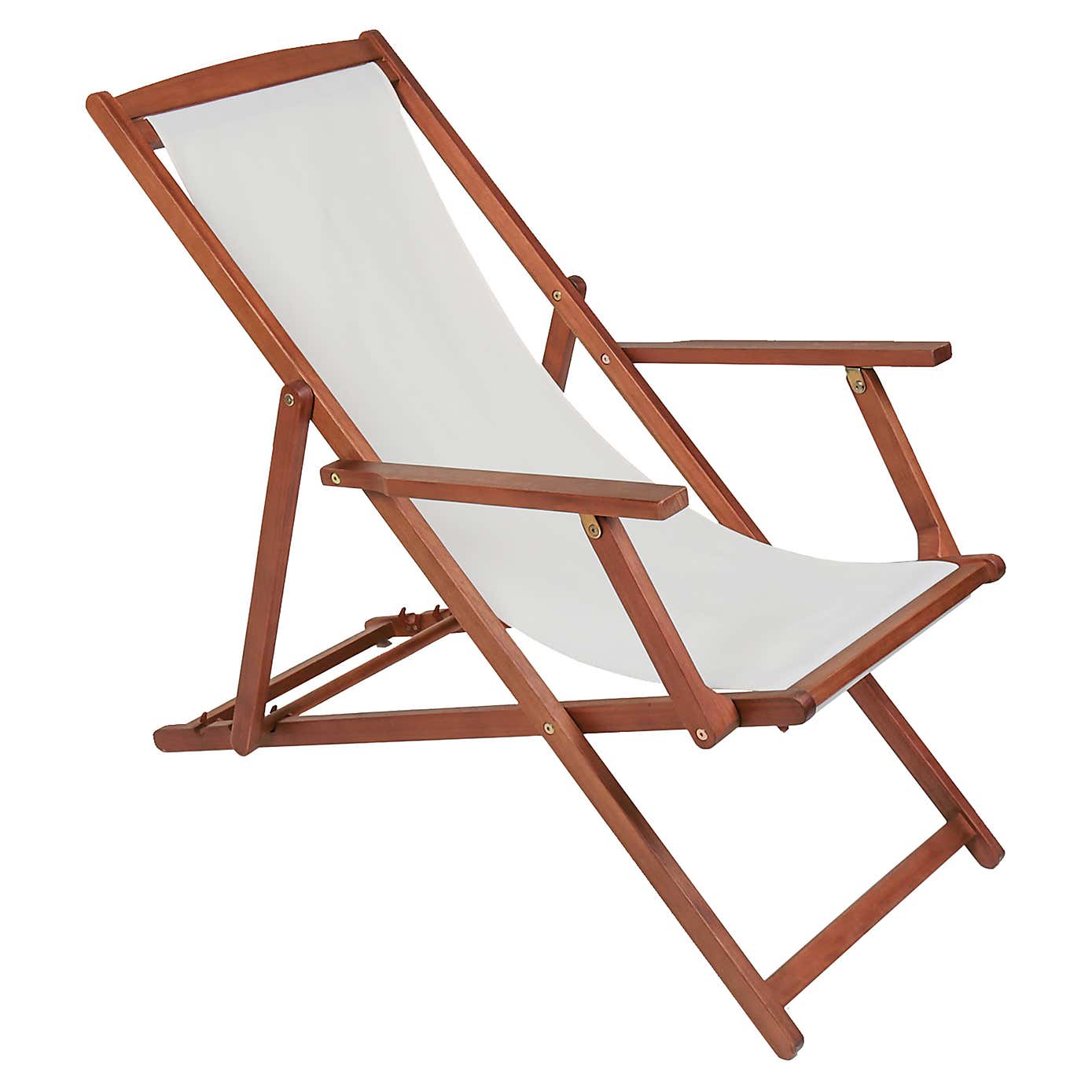 Eucalyptus Cream Wooden Deck Chair
