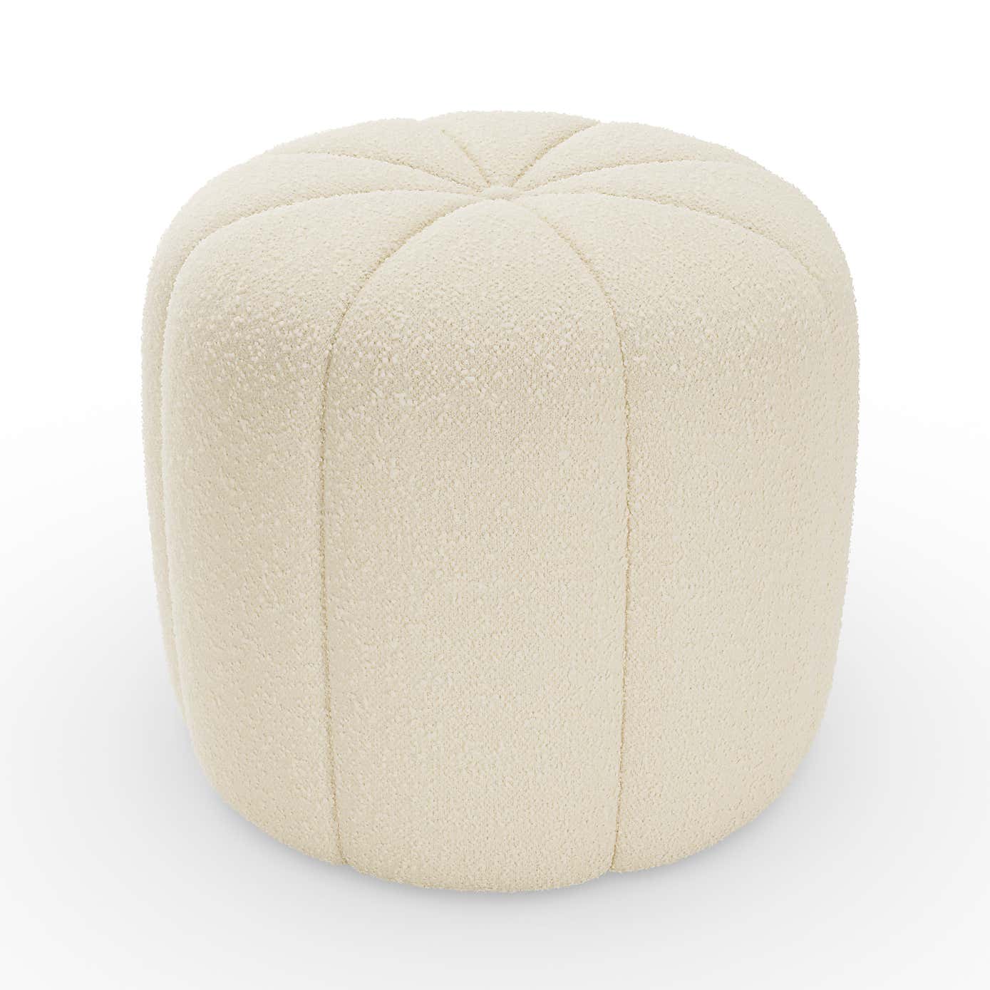 Pumpkin Ivory Boucle Footstool