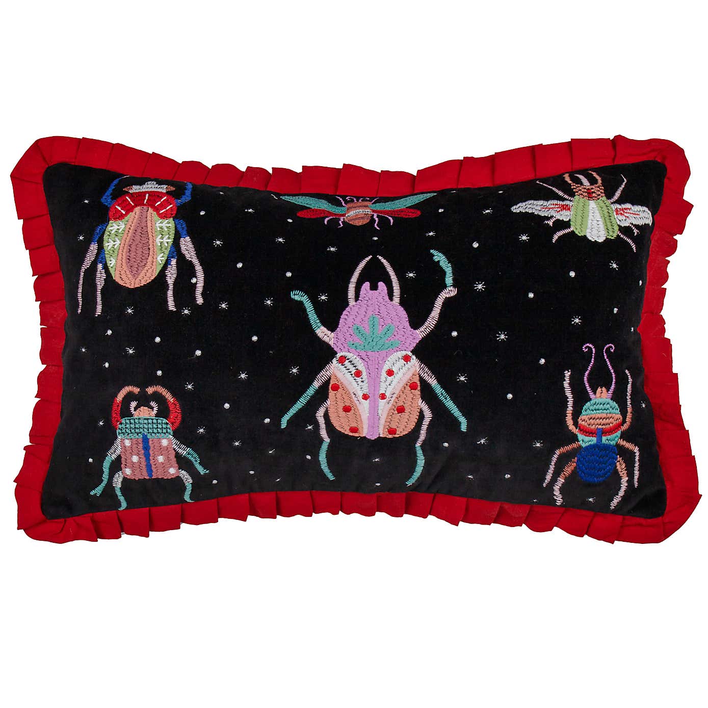 Darkling Beetles Frilled Rectangular Cushion