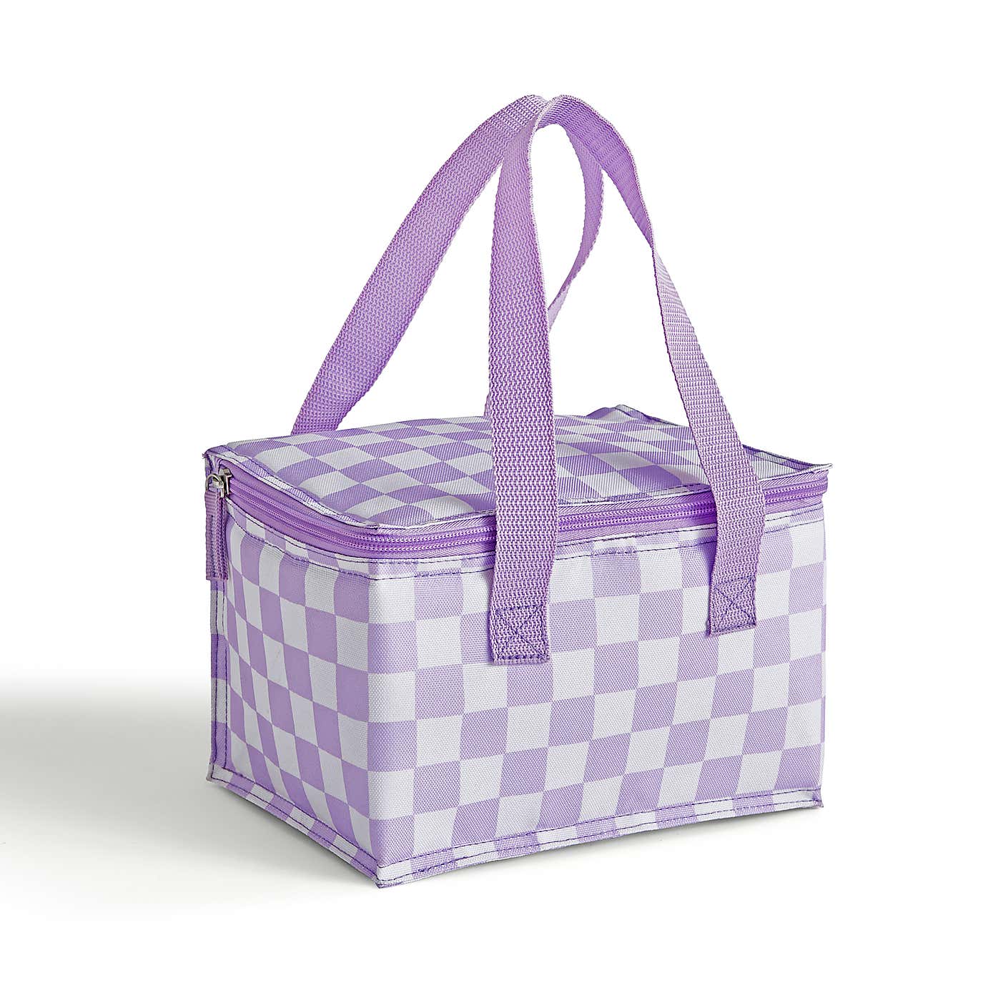Checkerboard Lilac Sqaure Lunch Bag