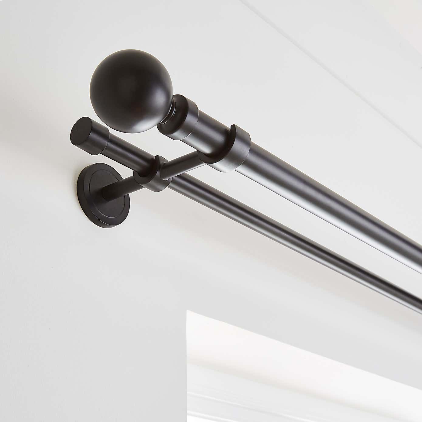 Ashton Double Layer Extendable Metal Curtain Pole
