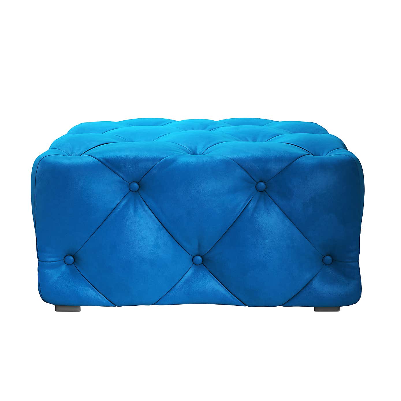 Buttoned Velvet Footstool