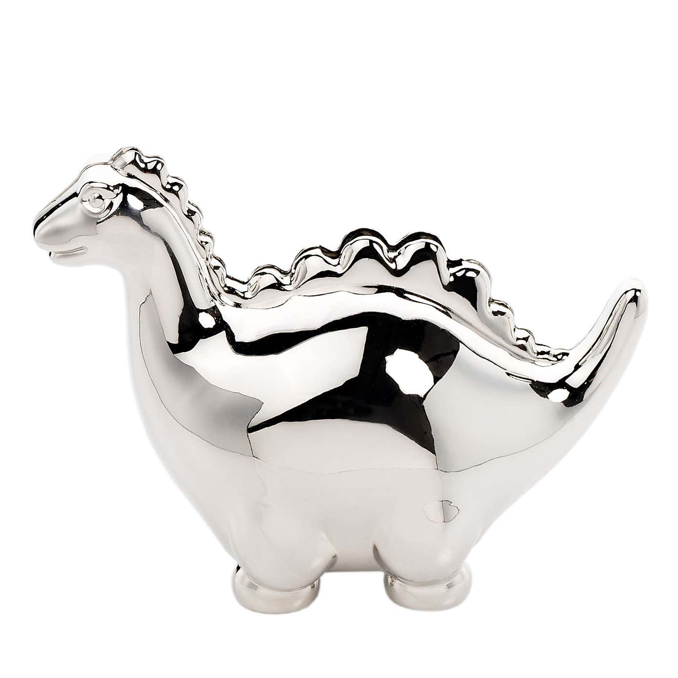 Bambino Silver Plated Dinosaur Money Box