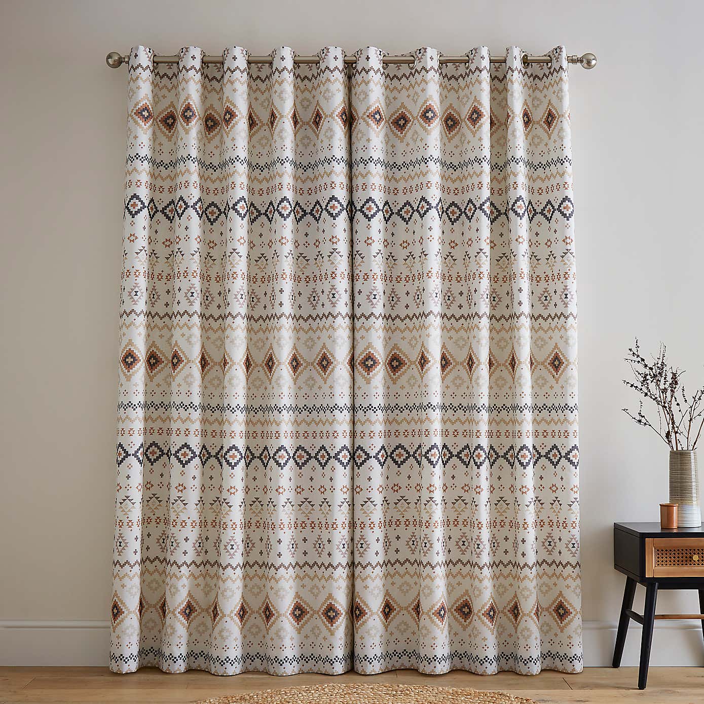 Jabari Aztec Blackout Eyelet Curtains