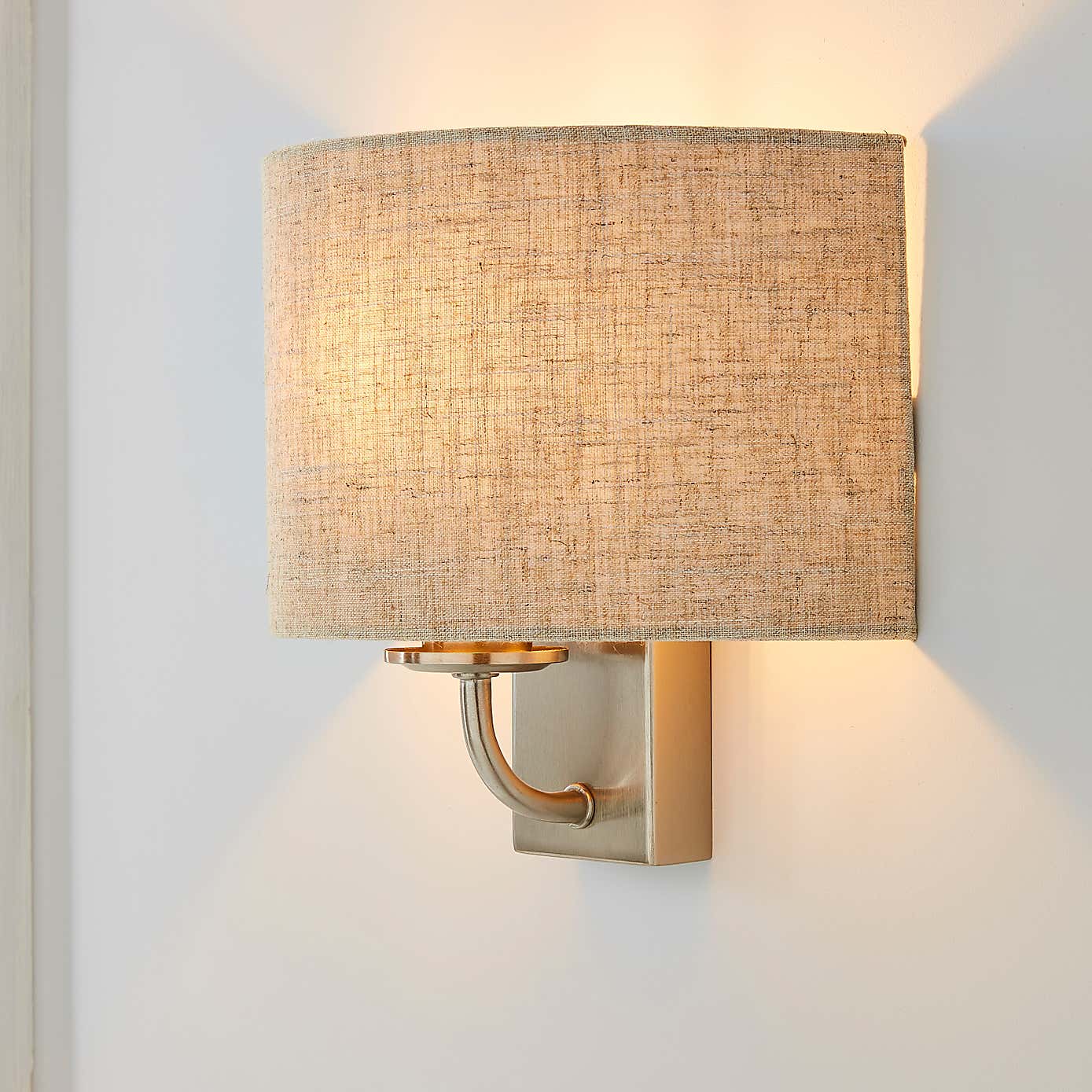 Preston Ivory Shaded Wall Light Twin Pack