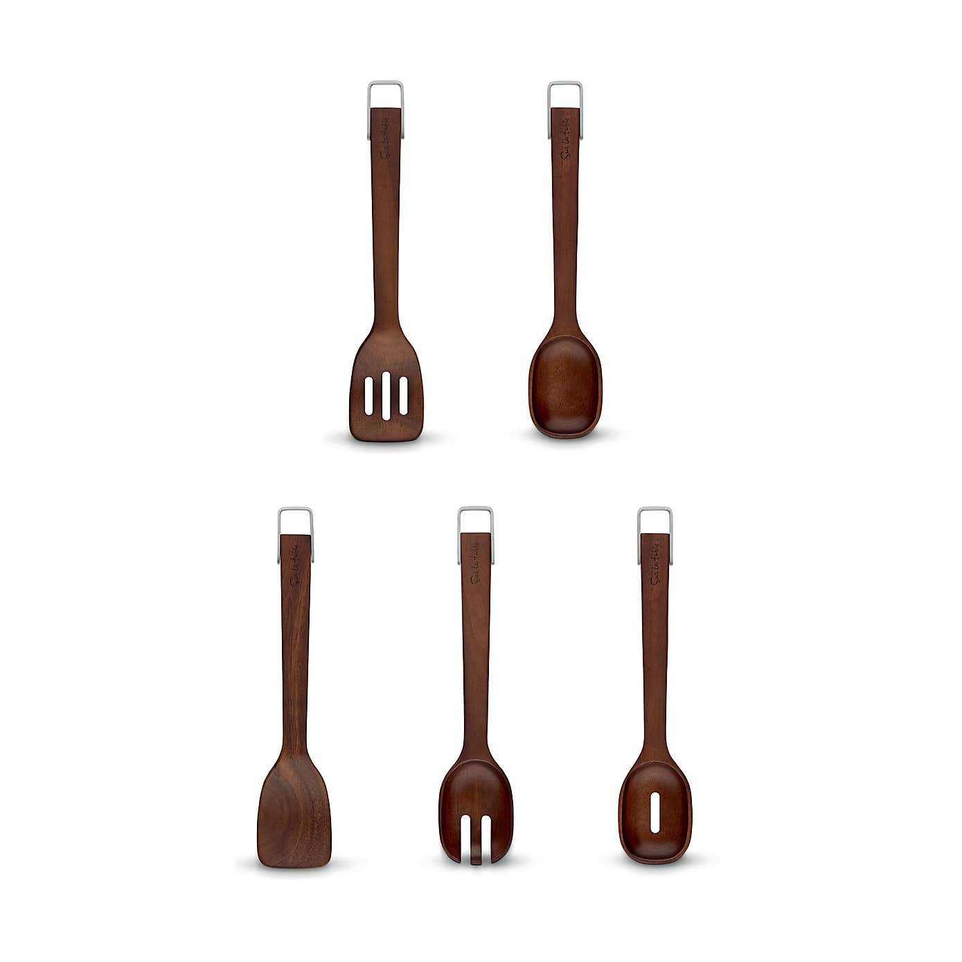 Sur La Table Set of 5 Acacia Wood Utensils